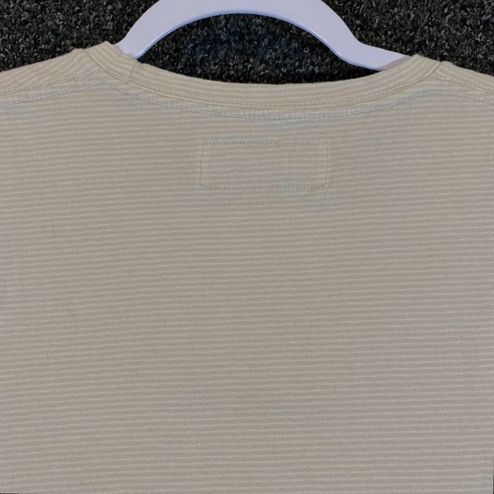 Abercrombie & Fitch Abercrombie & Fitch Shirt Mens XL Cream Brown Spellout Striped Short Sleeve T-Shirt Logo Vintage? No Size US XL / EU 56 / 4 - 8 Thumbnail