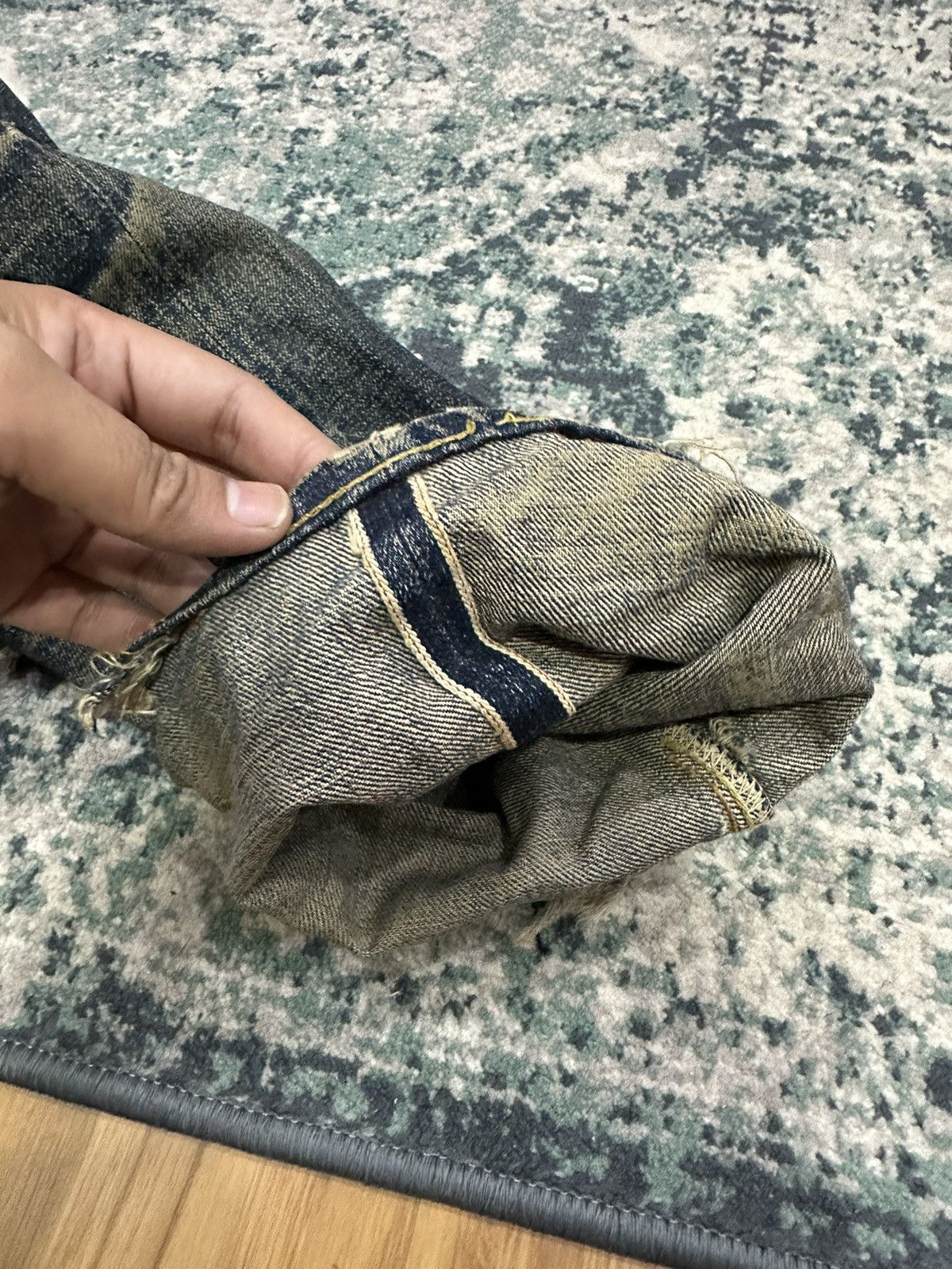 Denime Vintage Denime Faded Honeycomb Selvedge Distressed Jeans Size US 30 / EU 46 - 8 Thumbnail