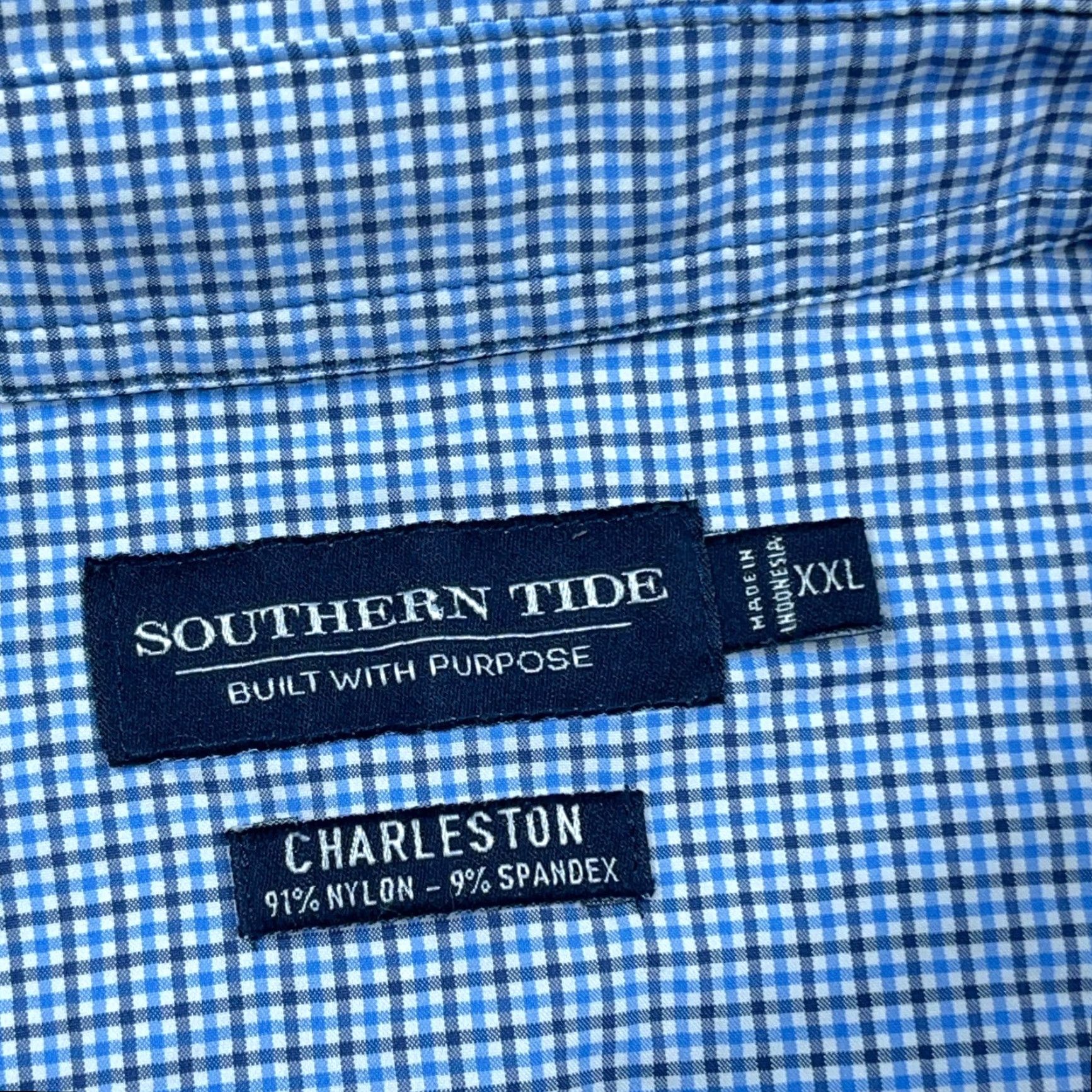 Southern Tide Southern Tide Shirt Men 2XL Blue Plaid Button Up Charleston Nylon Tattersall CC Upfront Size US XXL / EU 58 / 5 - 3 Thumbnail