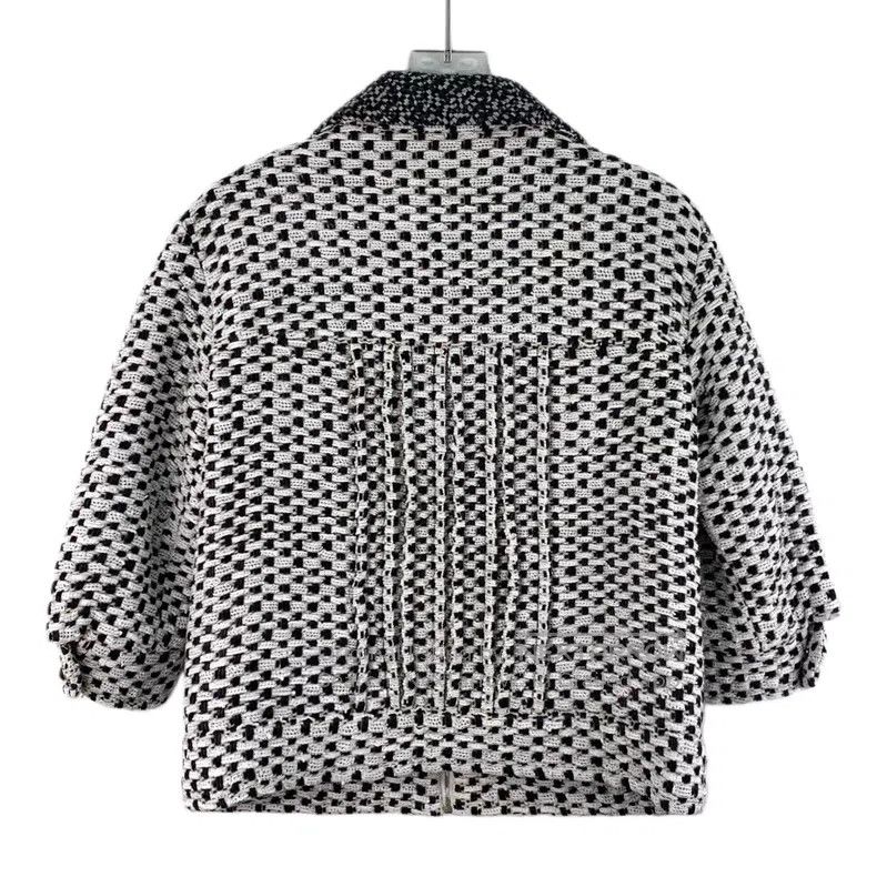 Chanel Chanel Colour-blocked silk lapel zipper woven jacket Size XS / US 0-2 / IT 36-38 - 2 Thumbnail