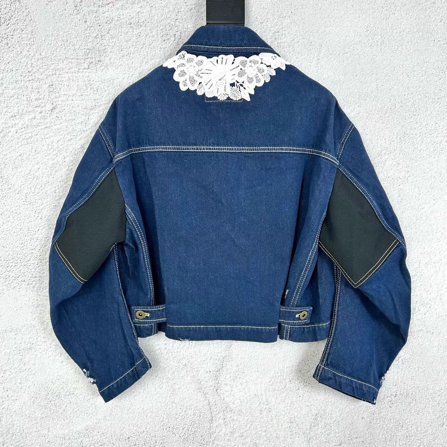 Miu Miu Miu Miu Flower Short Denim Jacket Deep Blue 38 Size XS / US 0-2 / IT 36-38 - 2 Thumbnail