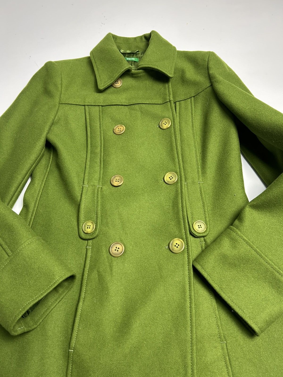 Benetton × Designer MADE IN ITALY OF BENETTON WOOL TRENCH COAT Size M / US 6-8 / IT 42-44 - 3 Thumbnail