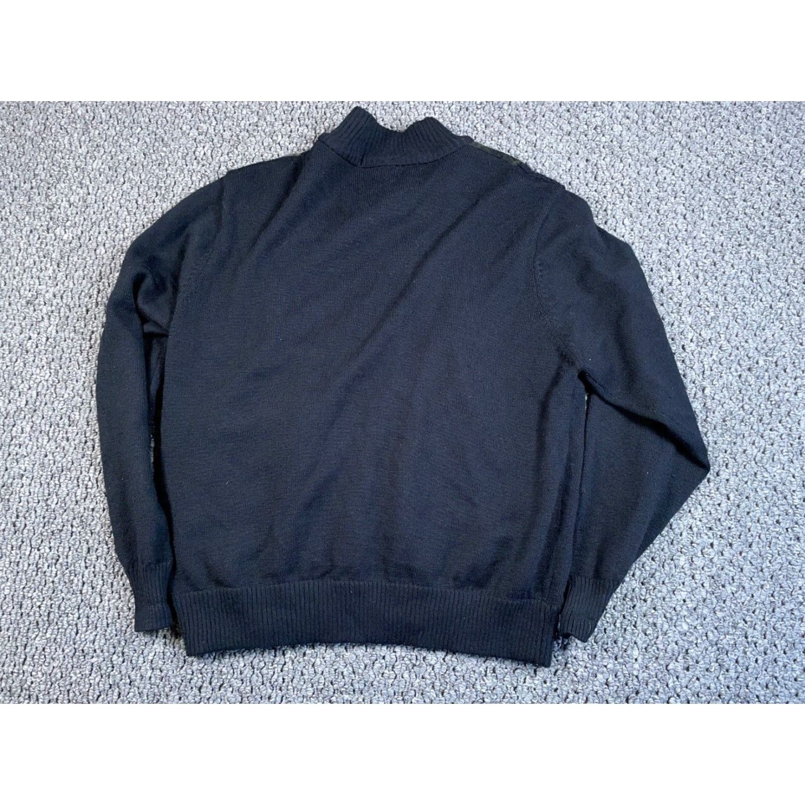 Vintage Tulliano Chunky Knit Sweater Men’s XL Black Mock Neck Full Zip Casual Retro Size US XL / EU 56 / 4 - 2 Thumbnail