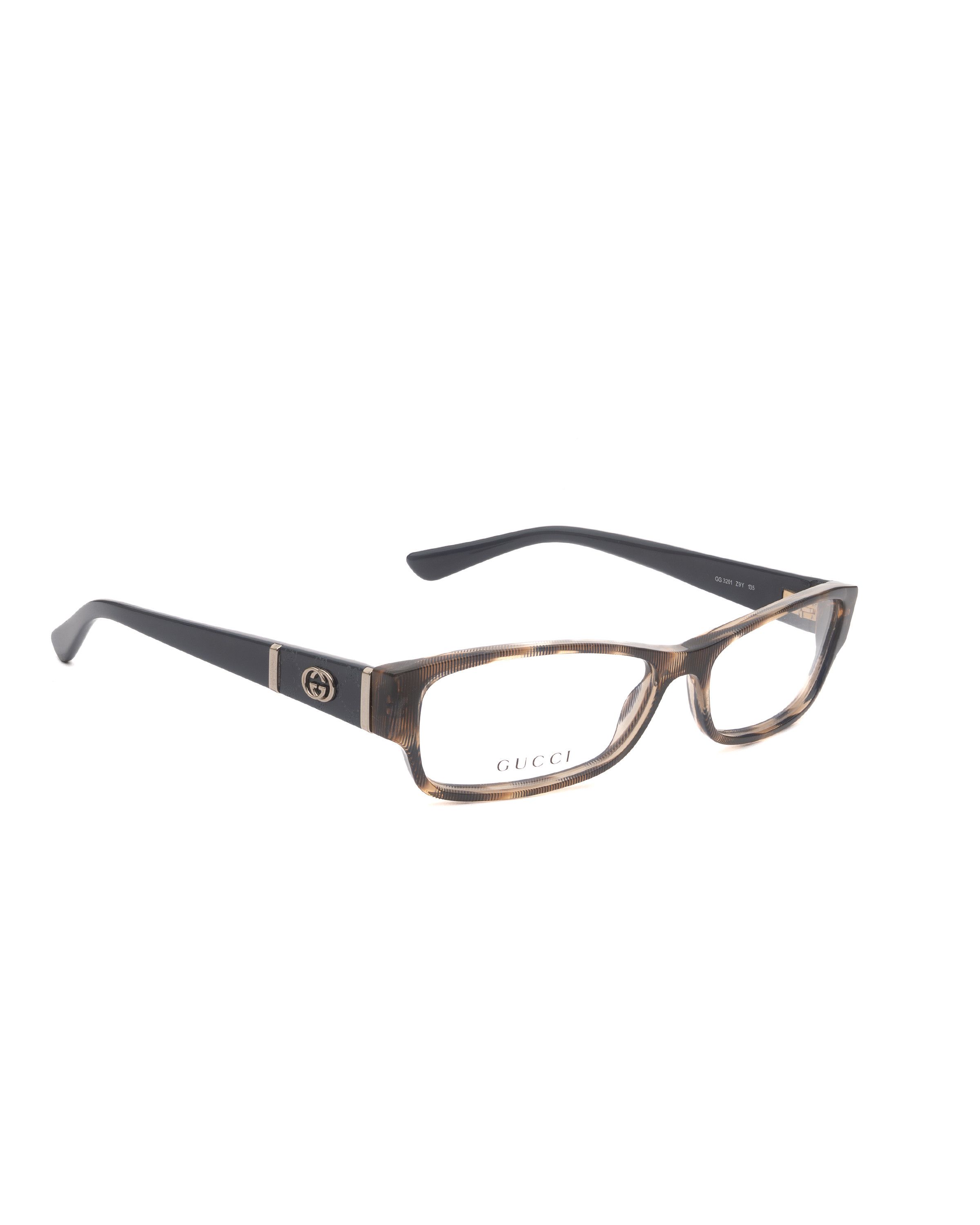 Gucci Gucci '00s Brown Monogram Signature Rectangular Glasses Size ONE SIZE - 1 Thumbnail