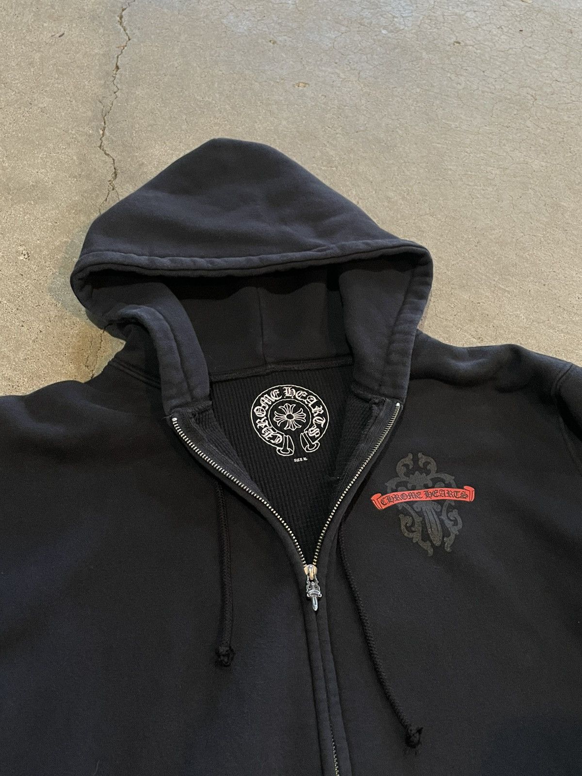 Chrome Hearts Vintage Chrome Hearts Zip Up Thermal Hoodie Size US XL / EU 56 / 4 - 12 Thumbnail