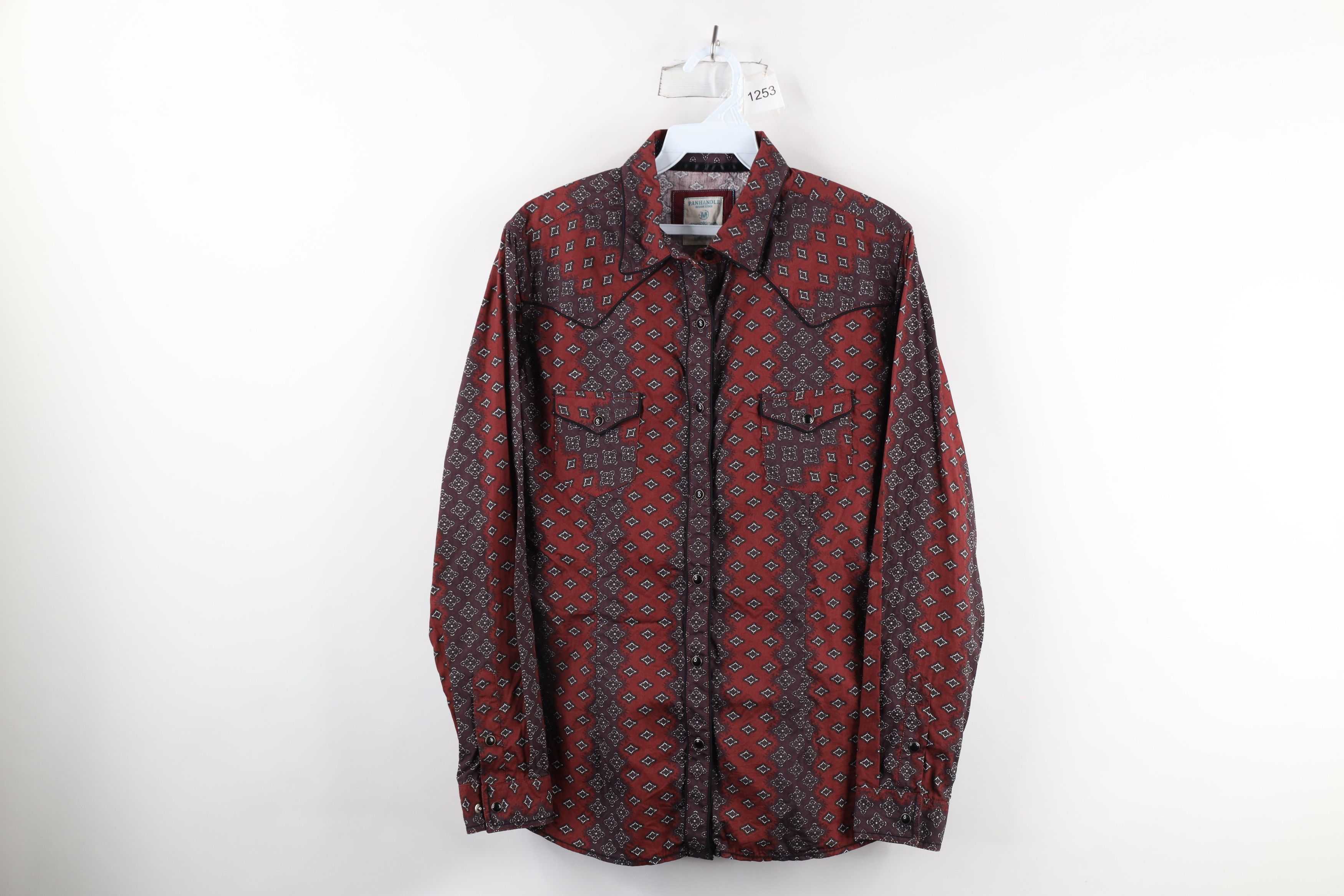 Vintage Vintage 90s Rockabilly Geometric Western Snap Button Shirt Size M / US 6-8 / IT 42-44 - 1 Thumbnail