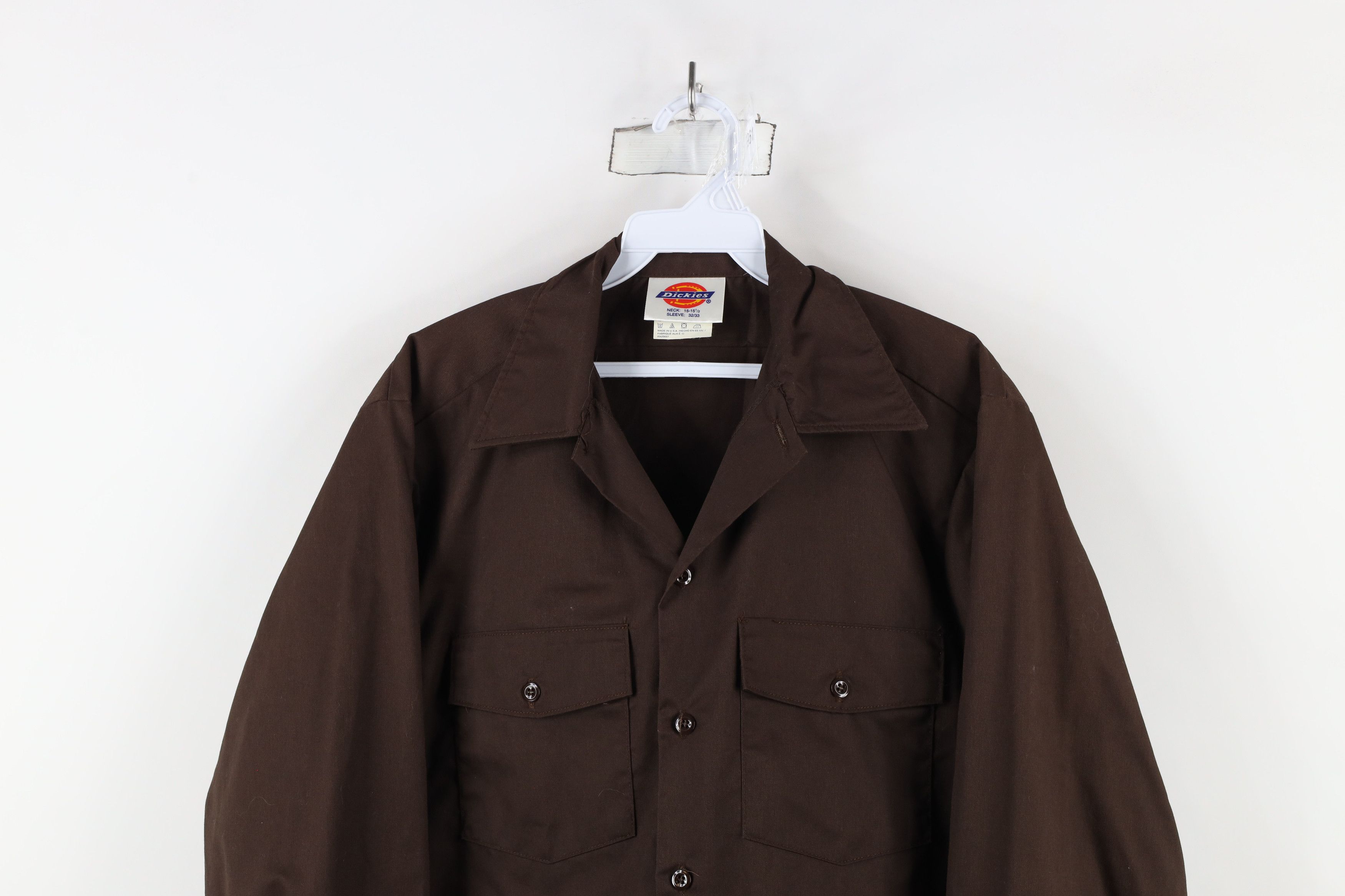 Dickies × Vintage Vintage 90s Dickies Faded Workwear Button Shirt Brown USA Size US M / EU 48-50 / 2 - 2 Thumbnail
