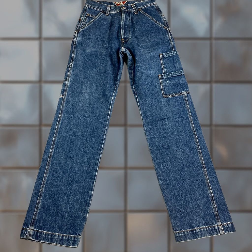 Vintage Meltin' Pot Jeans High Waist Straight 28 34 UK 8 Velvet Blue VTG Denim 5-Pocket Womens Regular Size 30" / US 8 / IT 44 - 1 Thumbnail