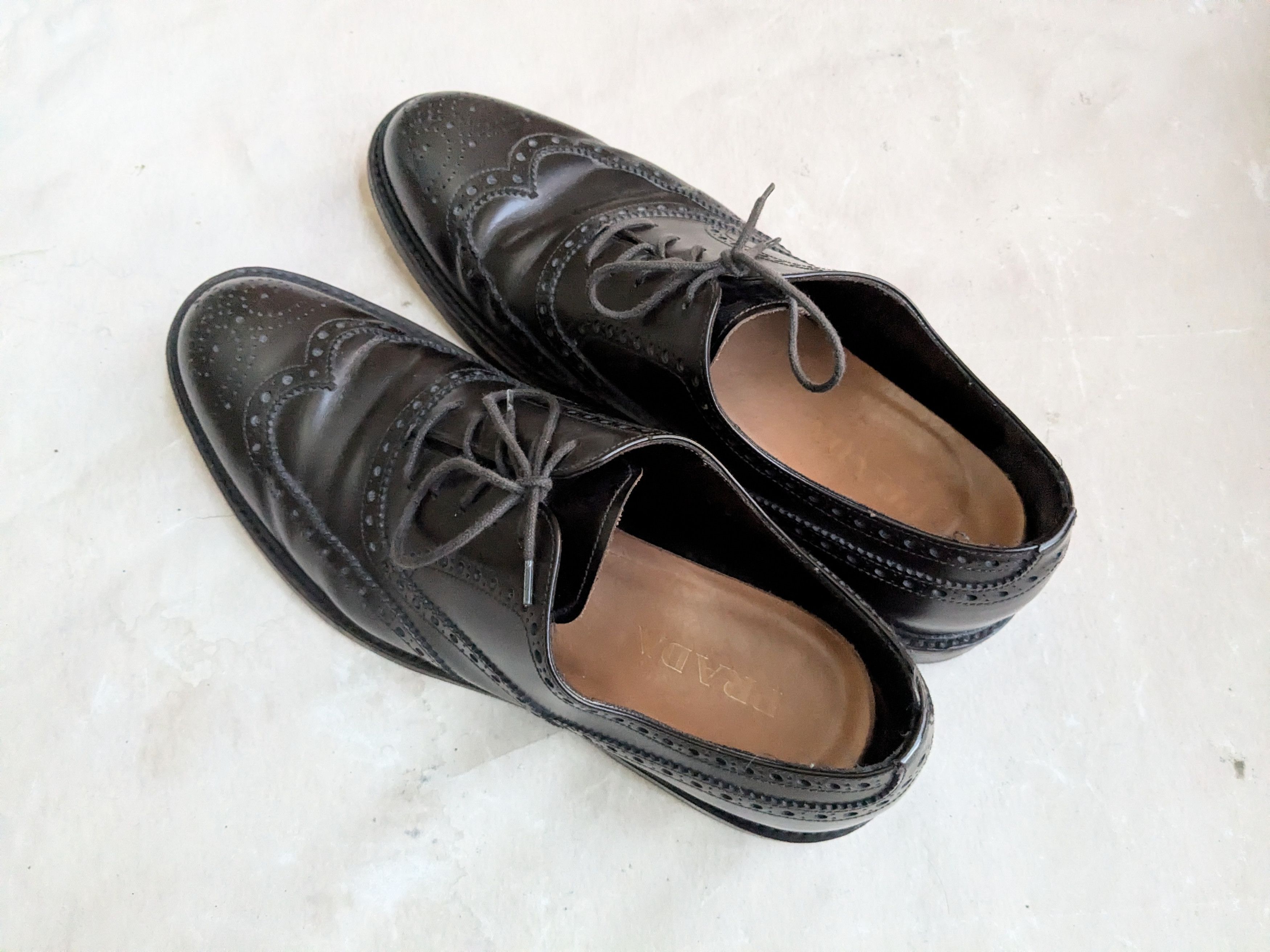 Prada Prada Wingtip Brogues Dark Brown 12.5 Leather Size US 12.5 / EU 45-46 - 15 Thumbnail