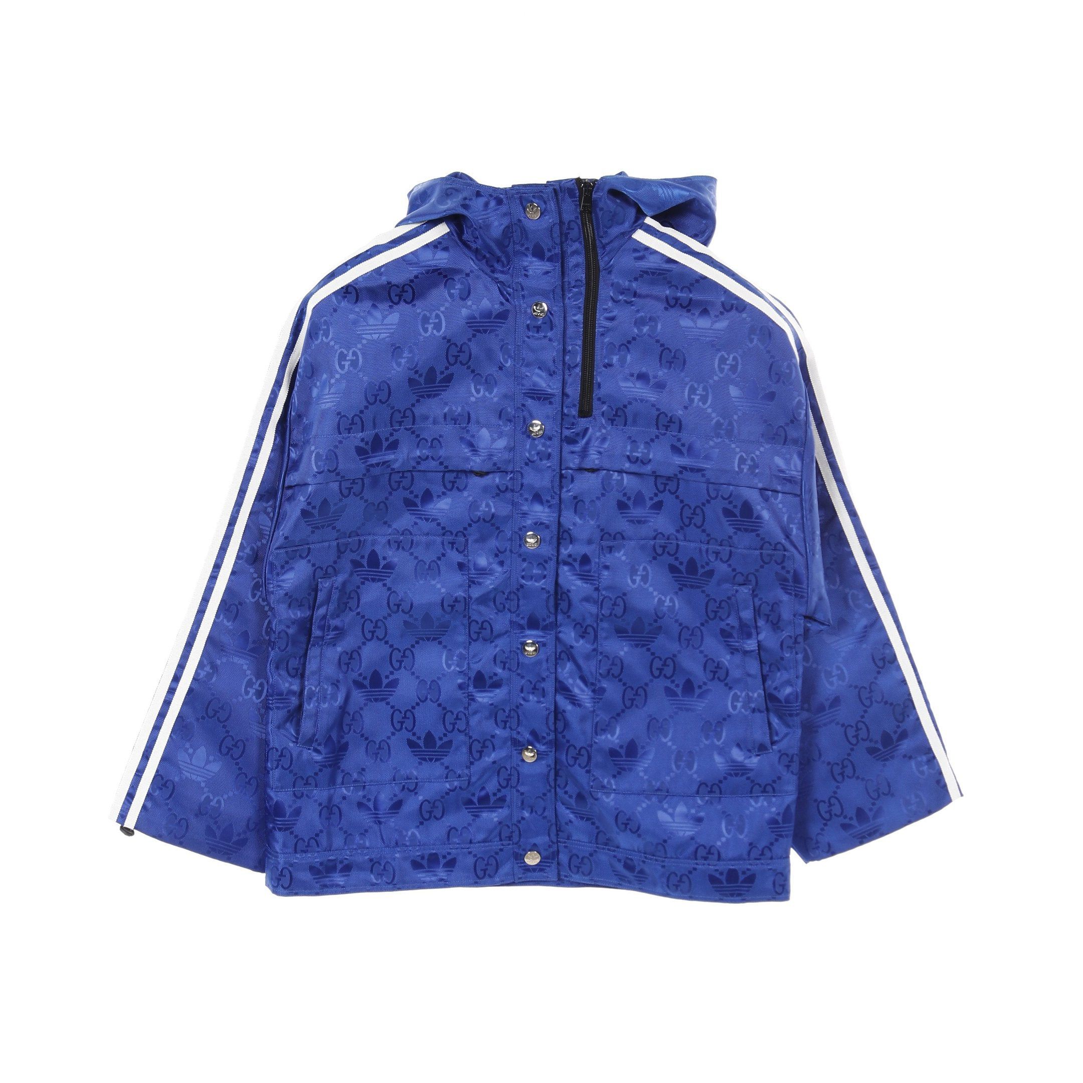 Gucci Gucci Gucci * Adidas Gg Windbreaker Booties Jacket Nylon Blue Size ONE SIZE - 1 Thumbnail