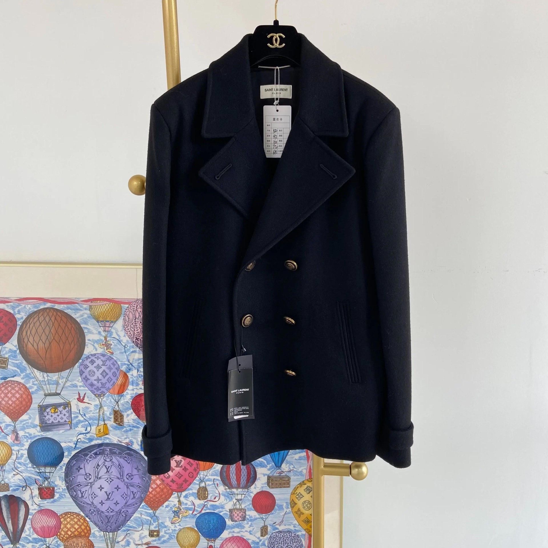Saint Laurent Paris Saint Laurent Black Wool Coat Size US M / EU 48-50 / 2 - 1 Thumbnail