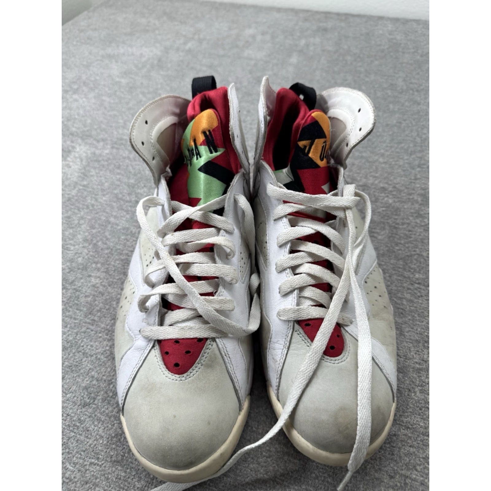Jordan Brand Air Jordan 7 Retro White Red-Lght Slvr-Trmln Blanc Argent Clair Tourmaline 11.5 Men Sneaker Size US 12 / EU 45 - 6 Thumbnail