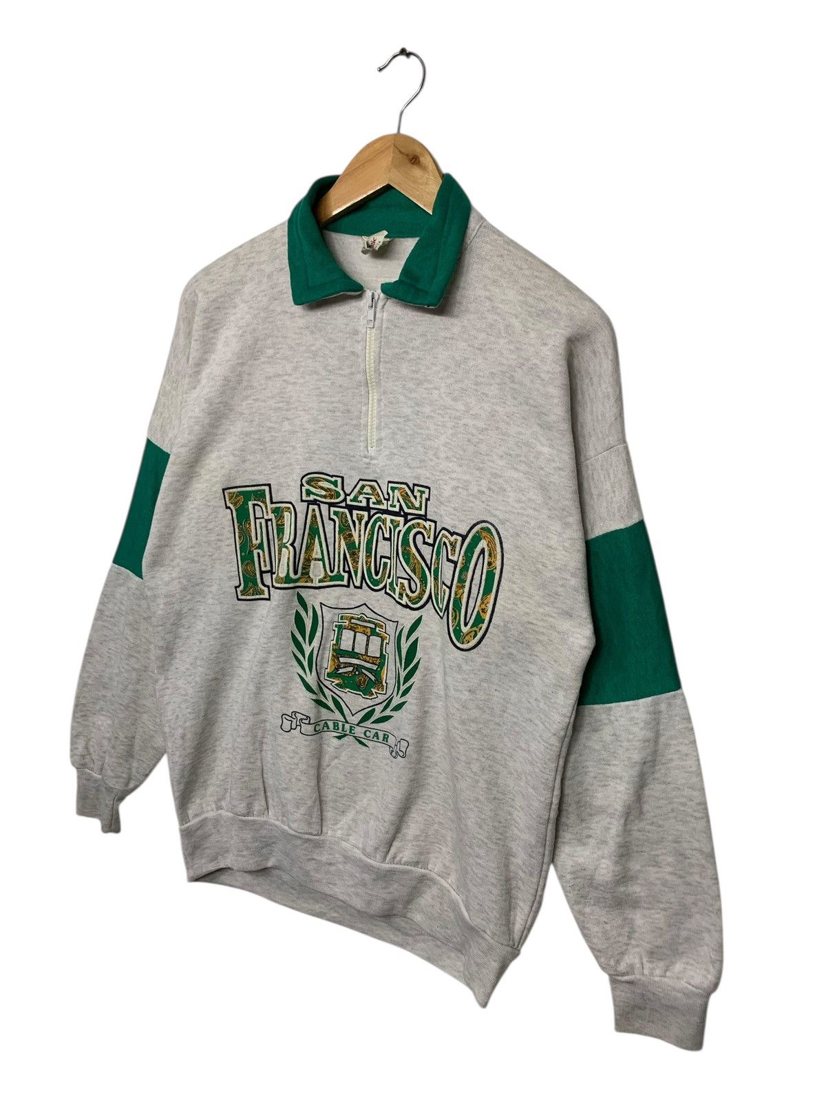 Vintage Vintage 90's San Francisco Cable Car Half Zipper Sweatshirt Size US L / EU 52-54 / 3 - 2 Thumbnail