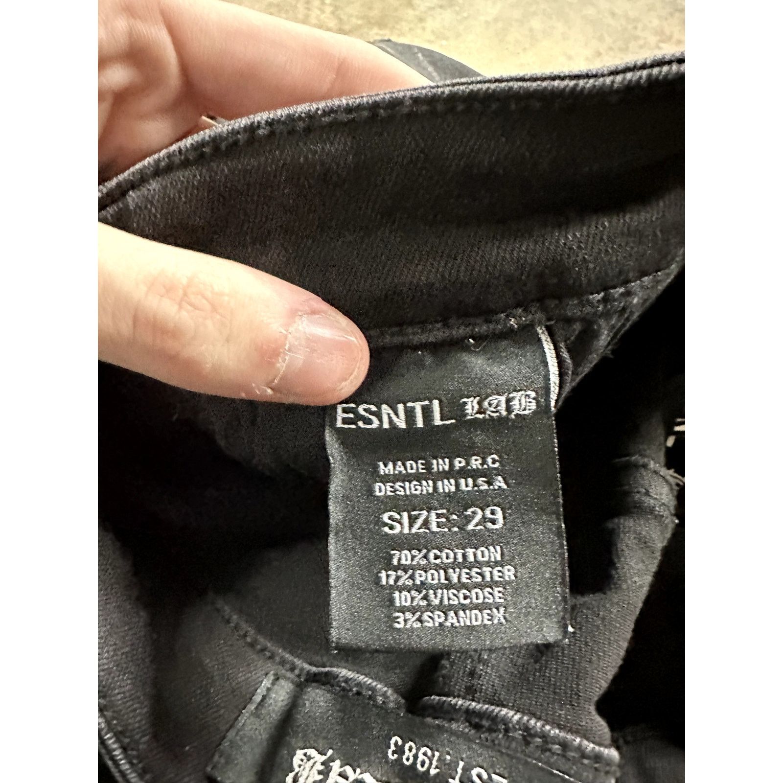 Essentials Essentials Lab Black Denim Used 29 Size US 29 - 4 Thumbnail