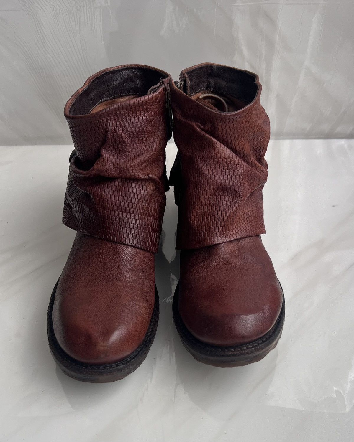 A.S.98 As 98 Airstep italian Zipper Boho Biker distressed boot Size US 8 / IT 38 - 13 Thumbnail