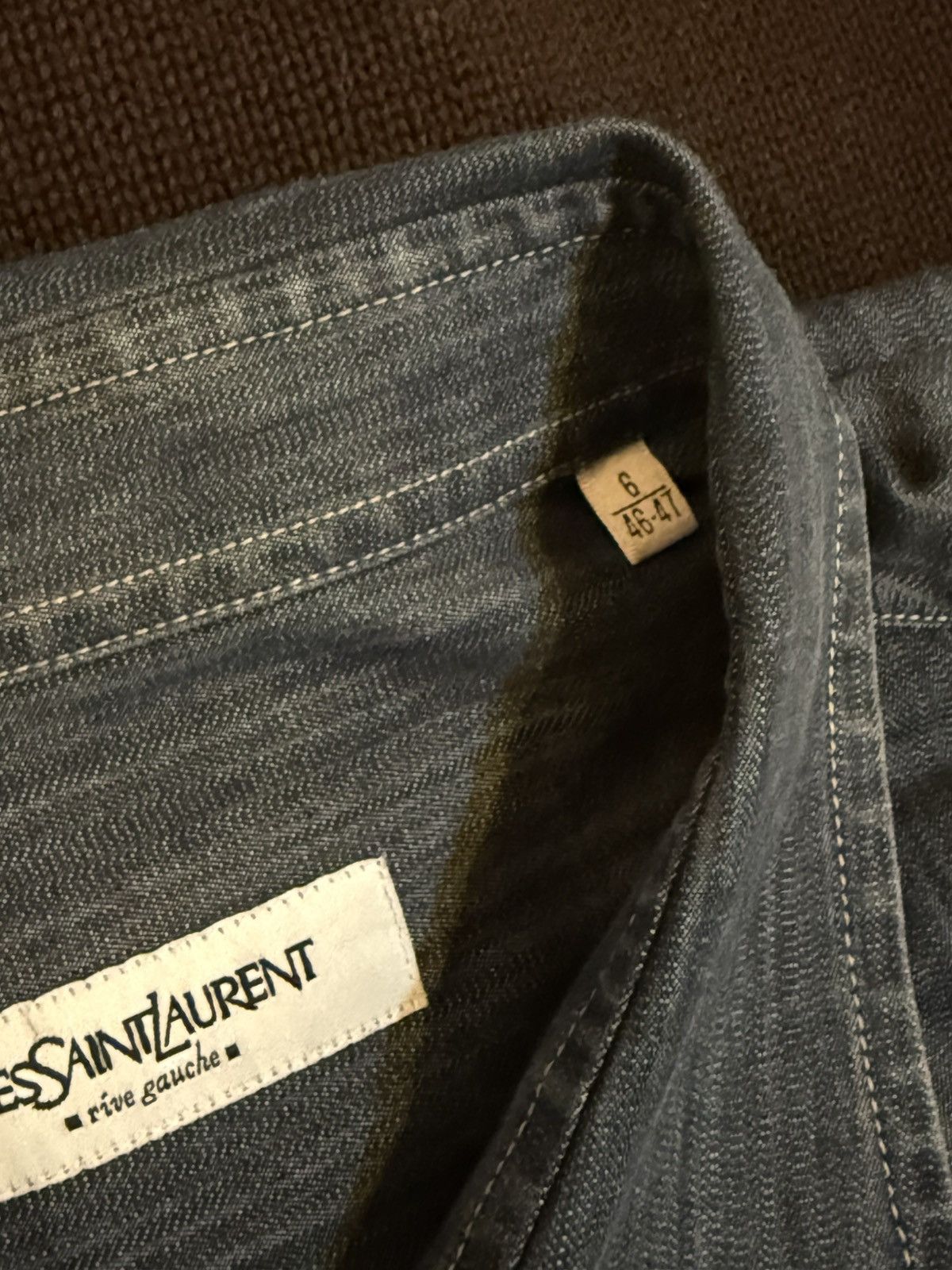 Yves Saint Laurent 🇮🇹 YSL Denim Shirt Rive Gauche Overshirt Button Up Collar Size US XL / EU 56 / 4 - 7 Thumbnail