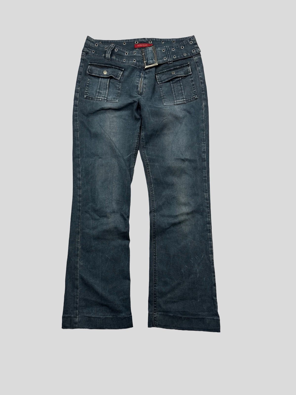Japanese Brand CRAZY If Six Was Nine Style Y2K Flared Waisted Jeans Archive Size 30" / US 8 / IT 44 - 1 Thumbnail