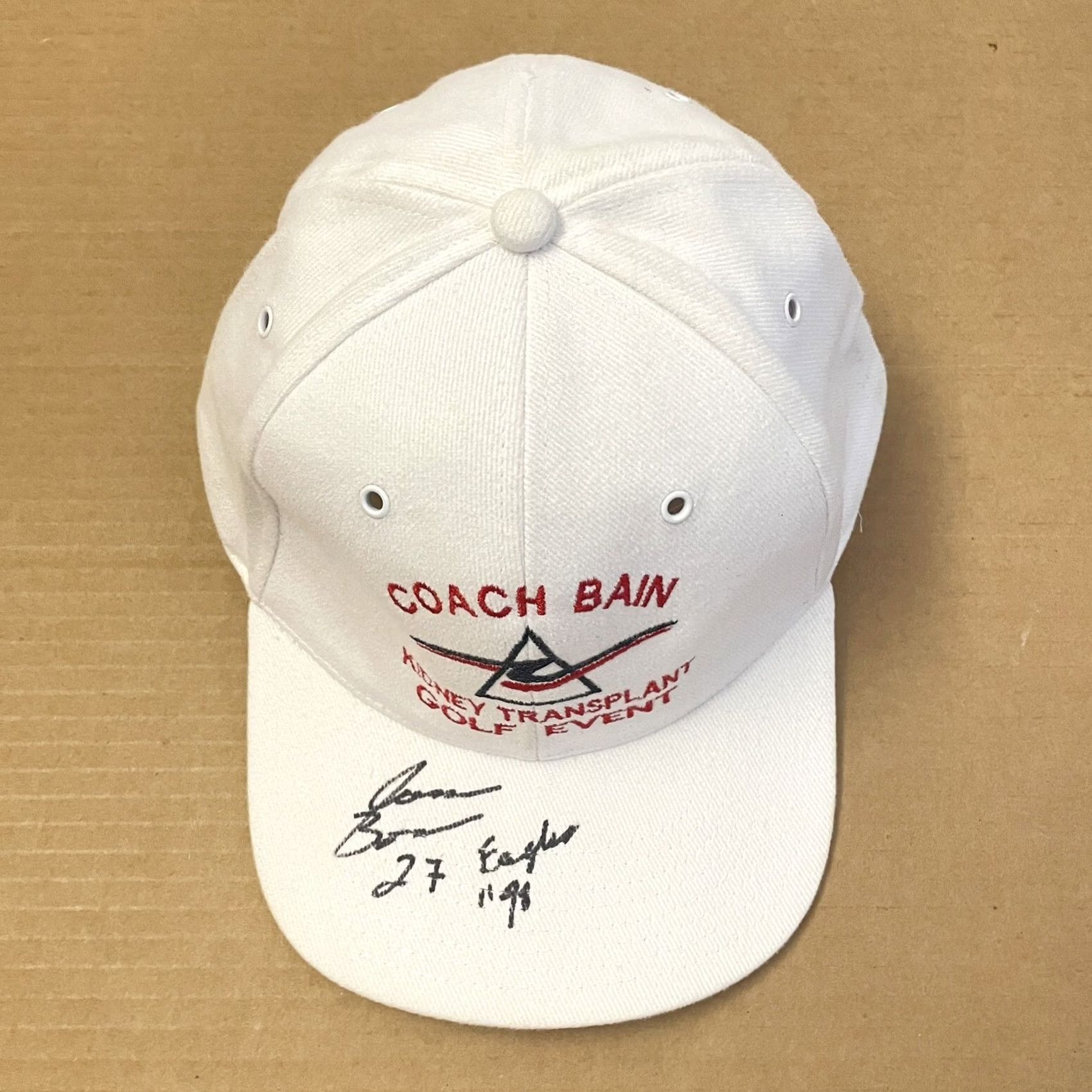 Essentials VINTAGE Kidney Charity Golf Hat Cap Strapback Adult Adjustable White Bain Mens Hat Size ONE SIZE - 4 Thumbnail