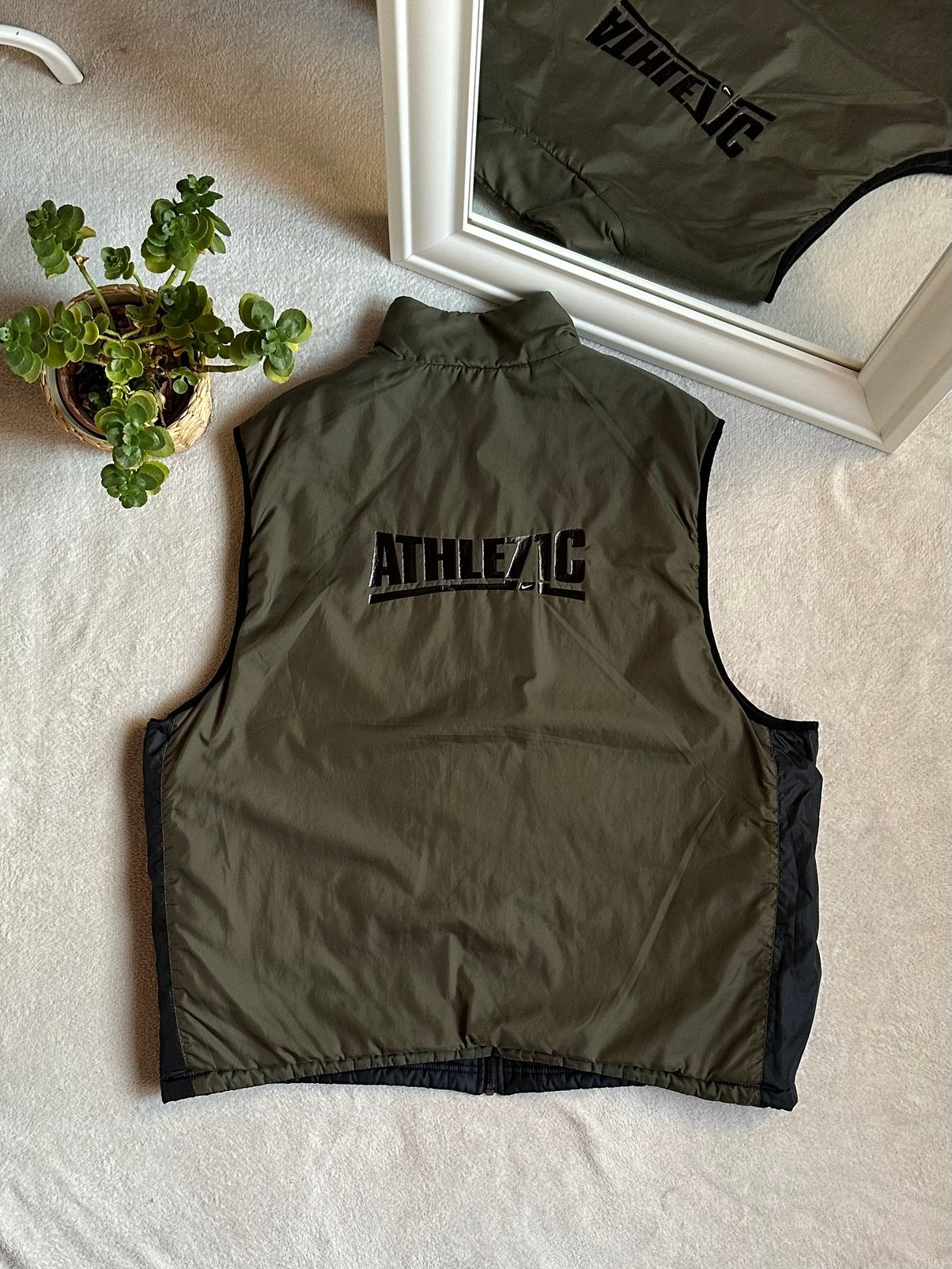 Pre-owned Nike X Vintage Nike Athletic Vintage Reversible Big Logo Vest In Green