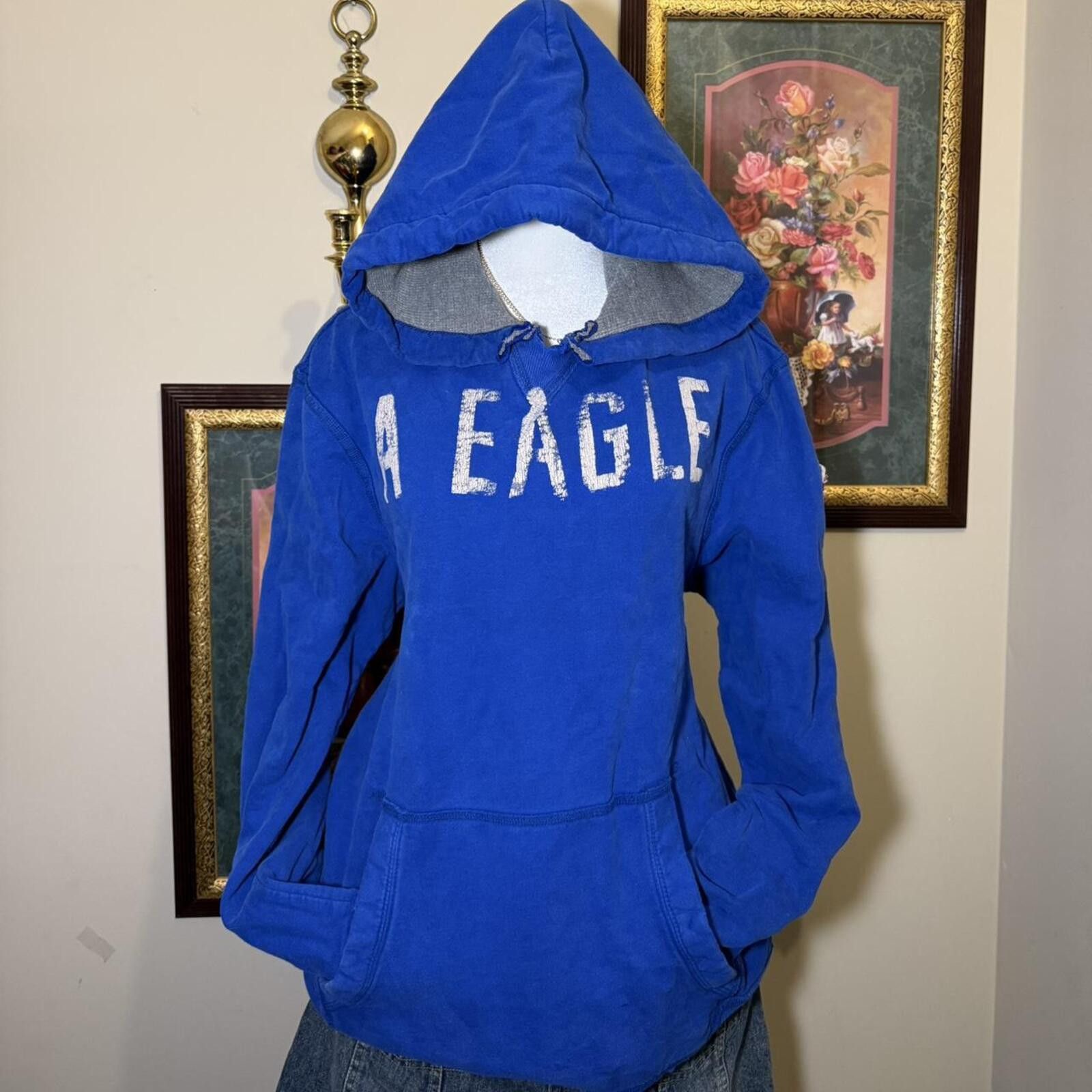 American Eagle Outfitters VINTAGE Y2K American Eagle Blue Hoodie Size L / US 10 / IT 46 - 1 Thumbnail