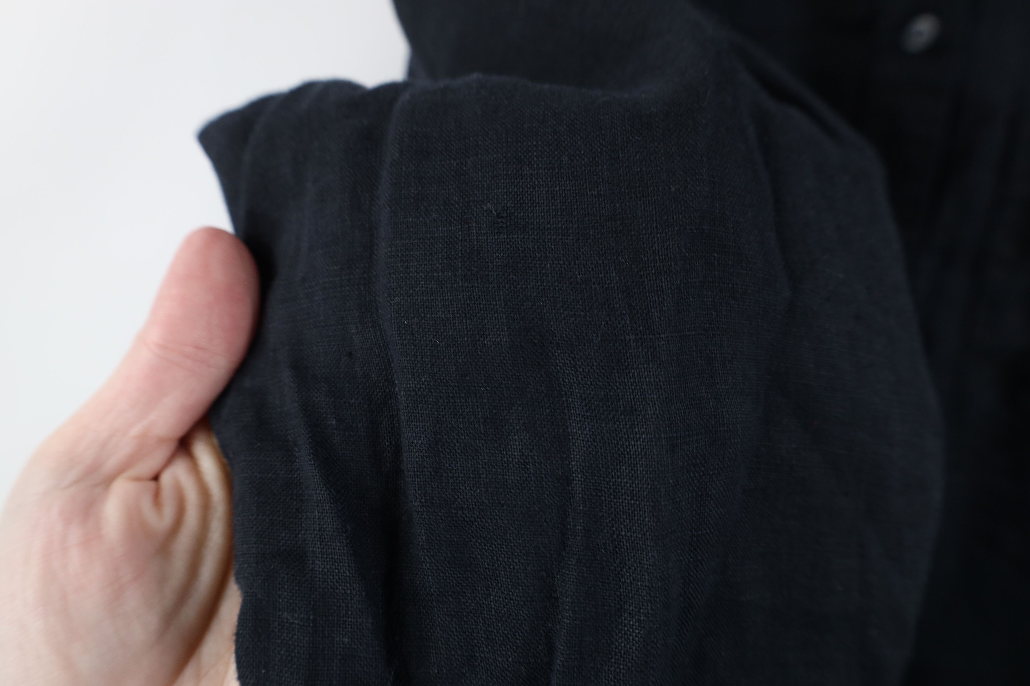 Gap Vintage Y2K Gap Linen Baggy Boyfriend Fit Button Shirt Black Size L / US 10 / IT 46 - 8 Thumbnail