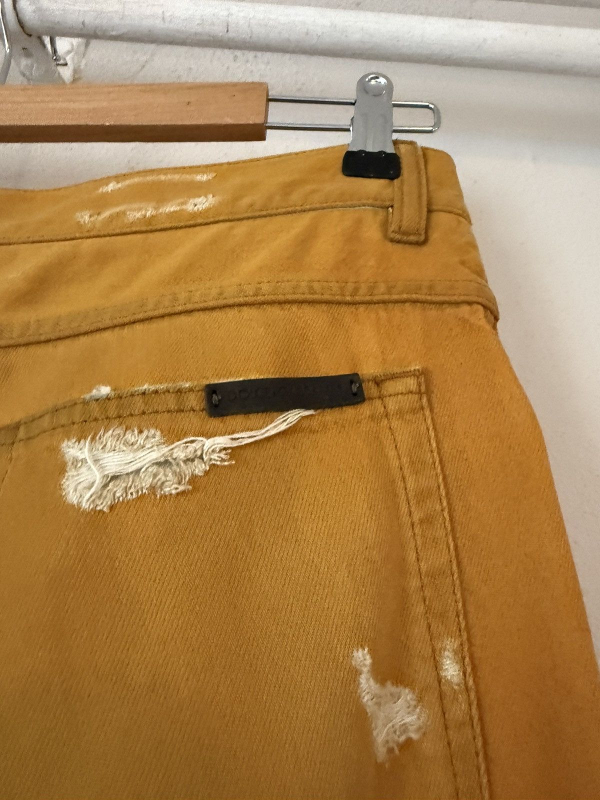 Dolce & Gabbana Distressed Mustard Denim by Dolce & Gabbana – Size 33 Size US 33 - 13 Thumbnail