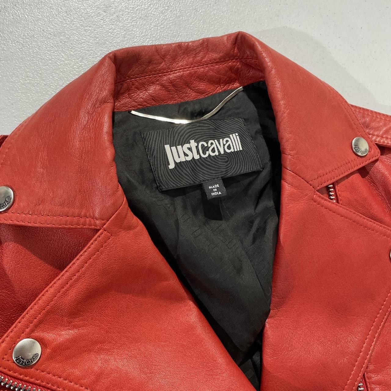 Just Cavalli JUST CAVALLI genuine leather red motorcycle jacket Size M / US 6-8 / IT 42-44 - 2 Thumbnail