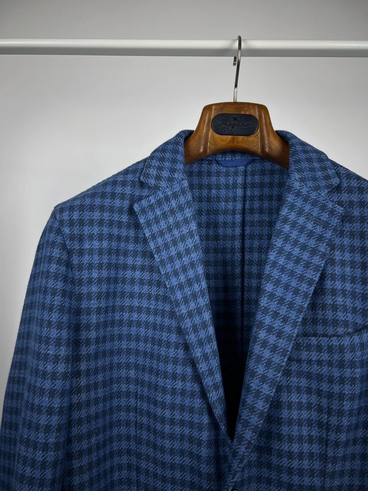 Boggi Milano Check Unlined Wool Blend Patch Pocket Blazer