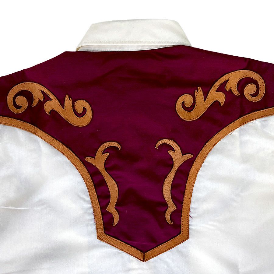 Other Espuela de Oro Vintage White & Burgundy Western Shirt Size US M / EU 48-50 / 2 - 5 Thumbnail