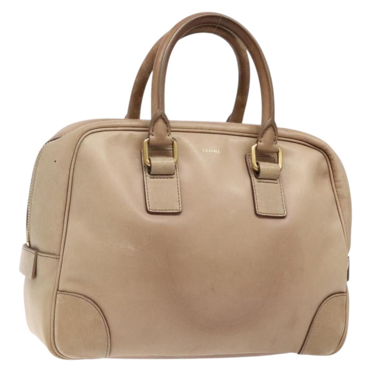 Celine CELINE Hand Bag Leather Beige Gold Size ONE SIZE - 1 Thumbnail