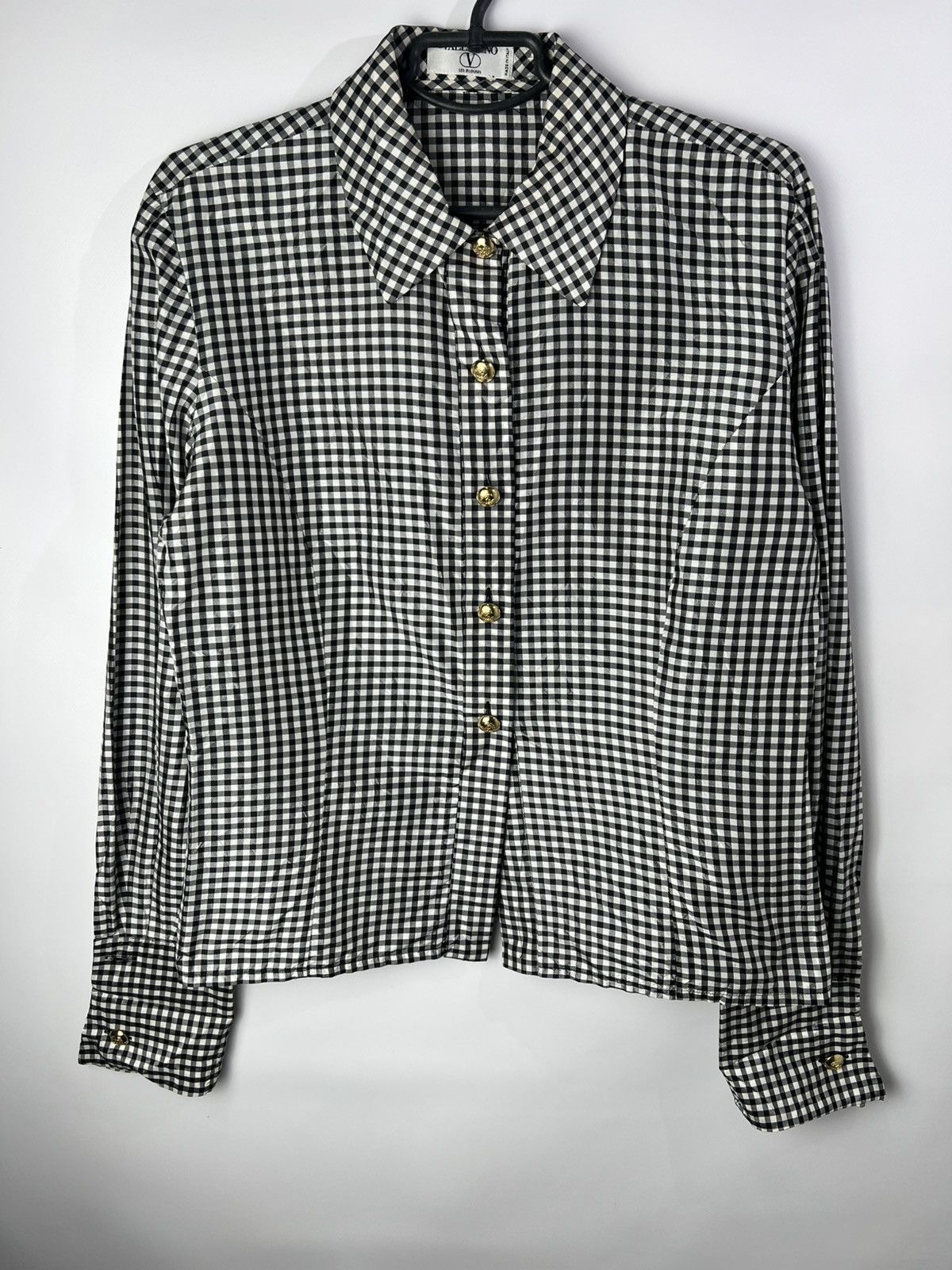 Valentino Vintage y2k 90s luxury Valentino silk striped shirt Size S / US 4 / IT 40 - 1 Thumbnail