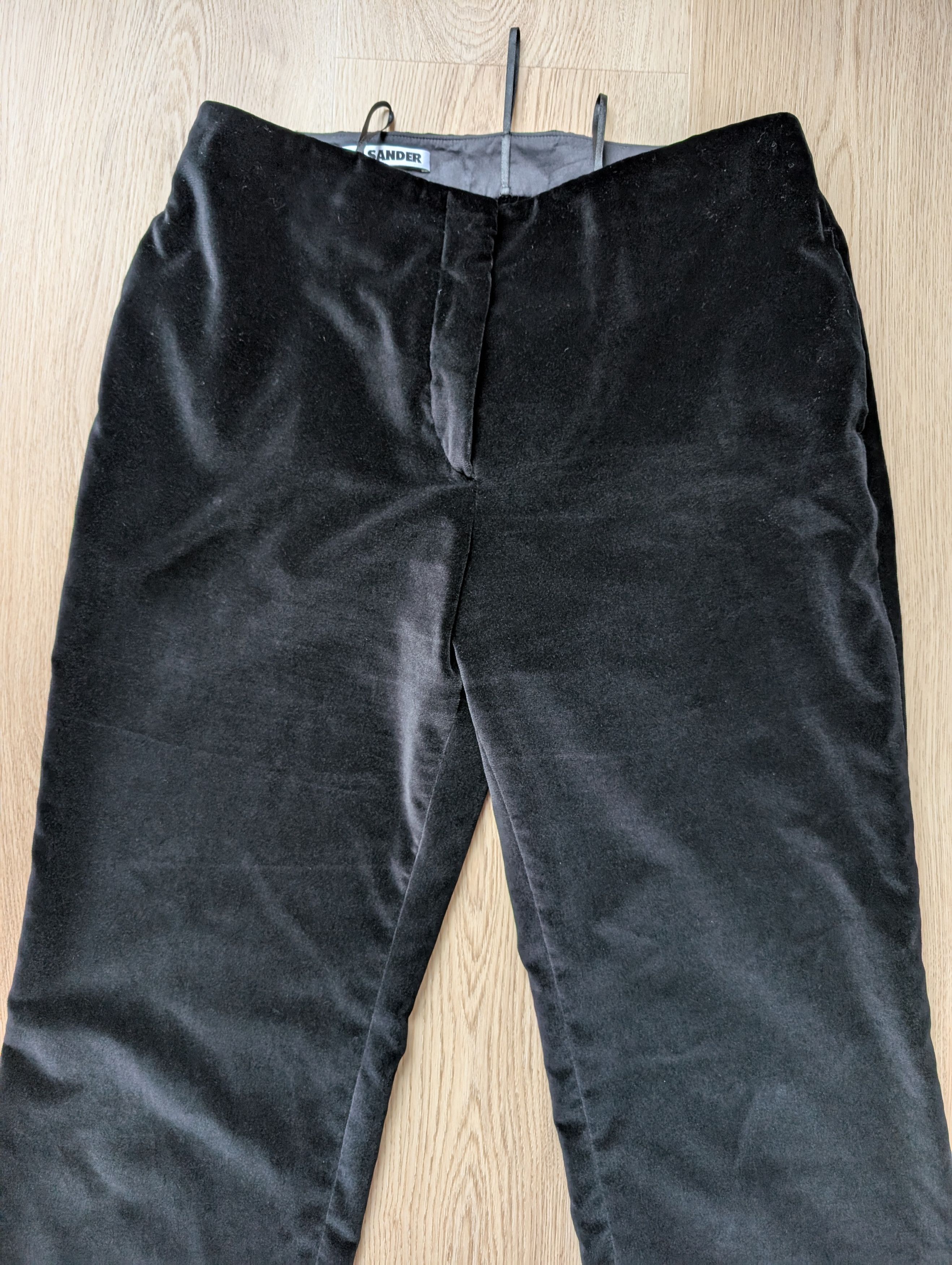 Jil Sander Jil Sander Wide Leg Black Velor Pants Womens Size 27" / US 4 / IT 40 - 6 Thumbnail