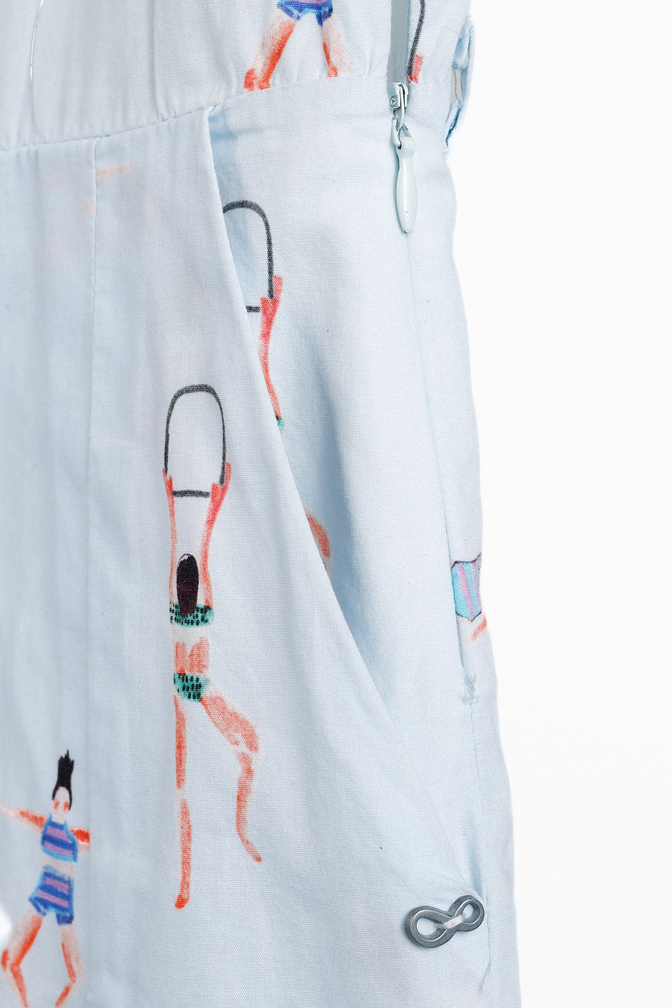 Designer Ottod’Ame Swimmers Blue Sleeveless Poplin Shirtdress Size L / US 10 / IT 46 - 9 Thumbnail