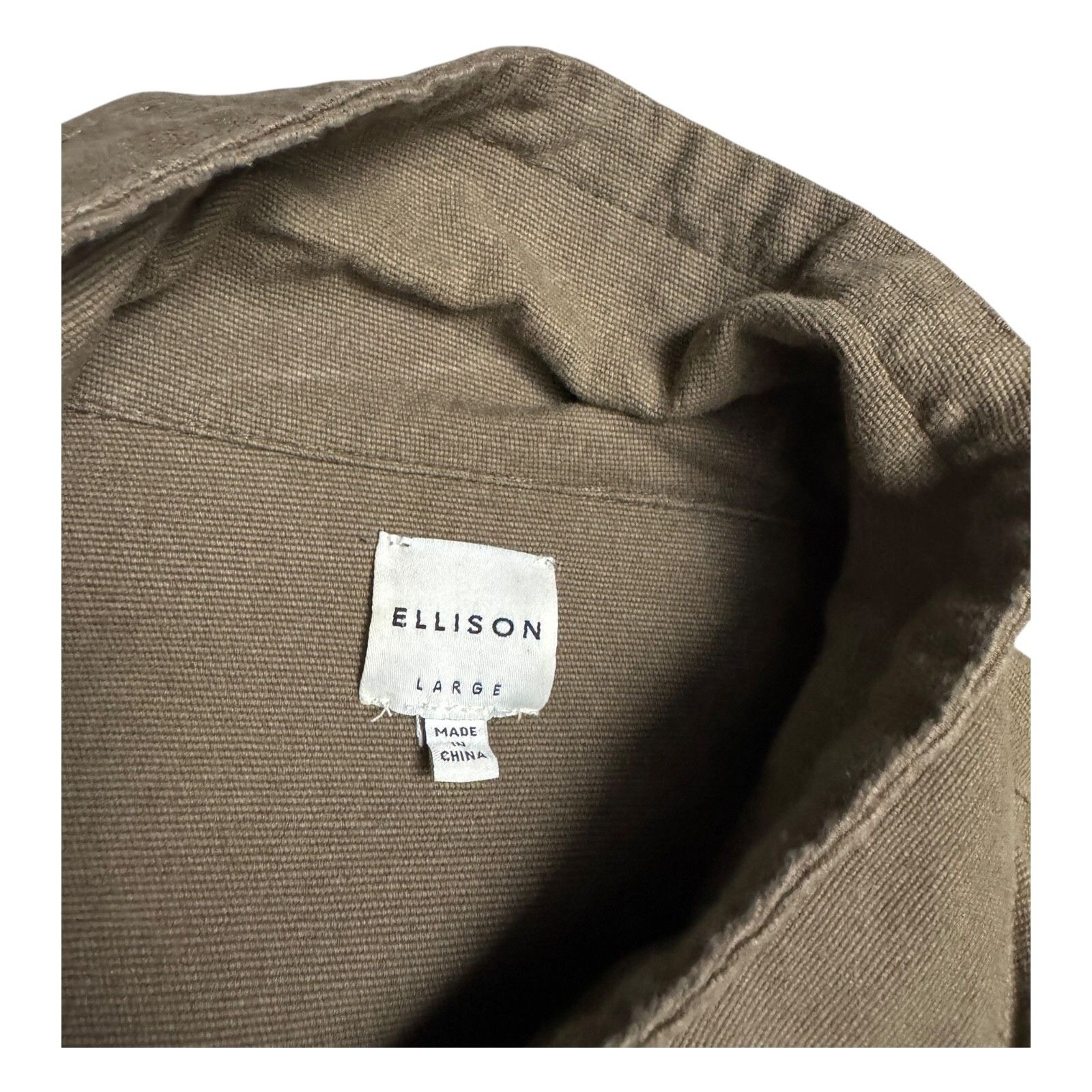Designer ELLISON Khaki Knit Sleeve Casual Sweater Jacket Shacket L Size L / US 10 / IT 46 - 3 Thumbnail