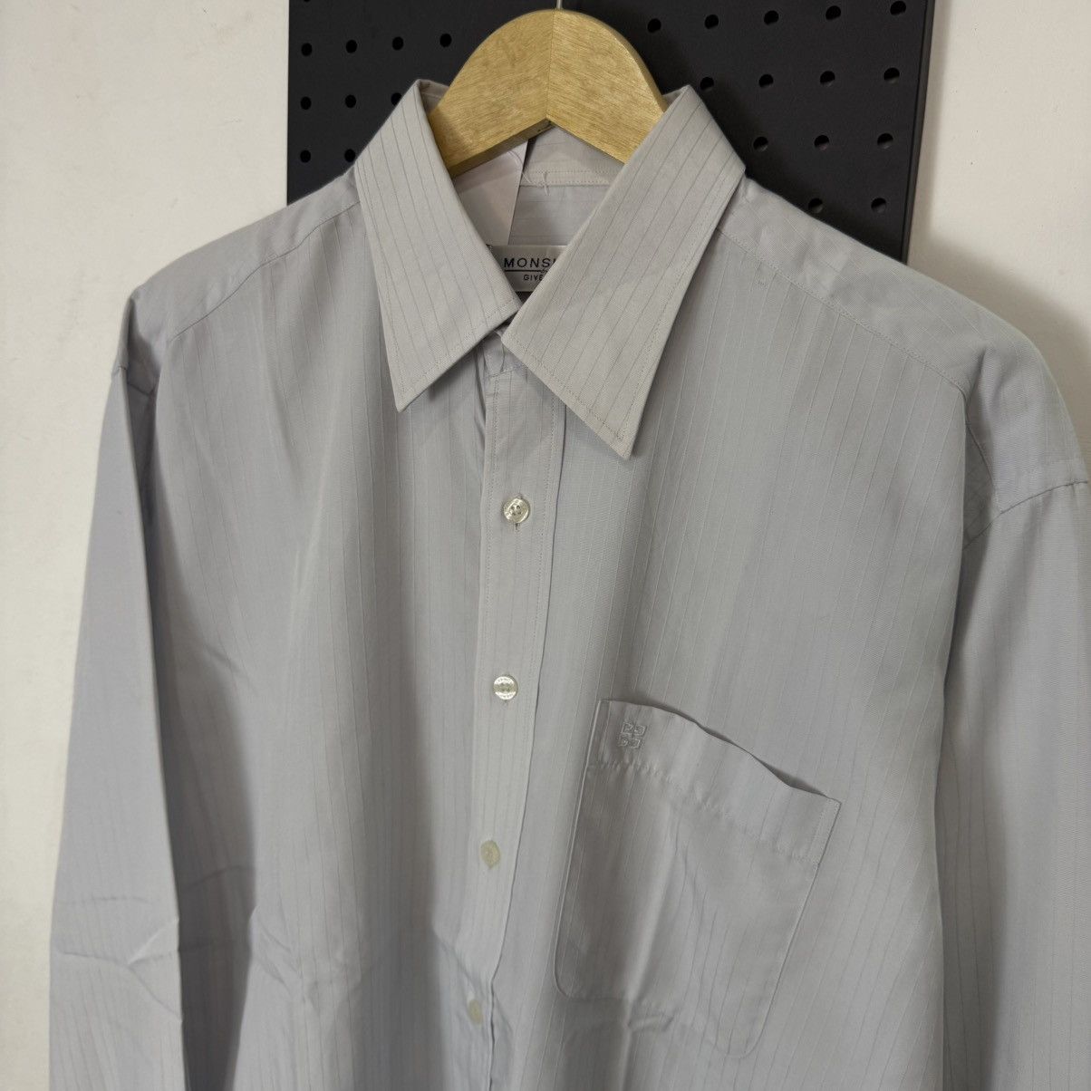 Givenchy vintage GIVENCHY monsieur stripe pocket long button up Size US XL / EU 56 / 4 - 3 Thumbnail