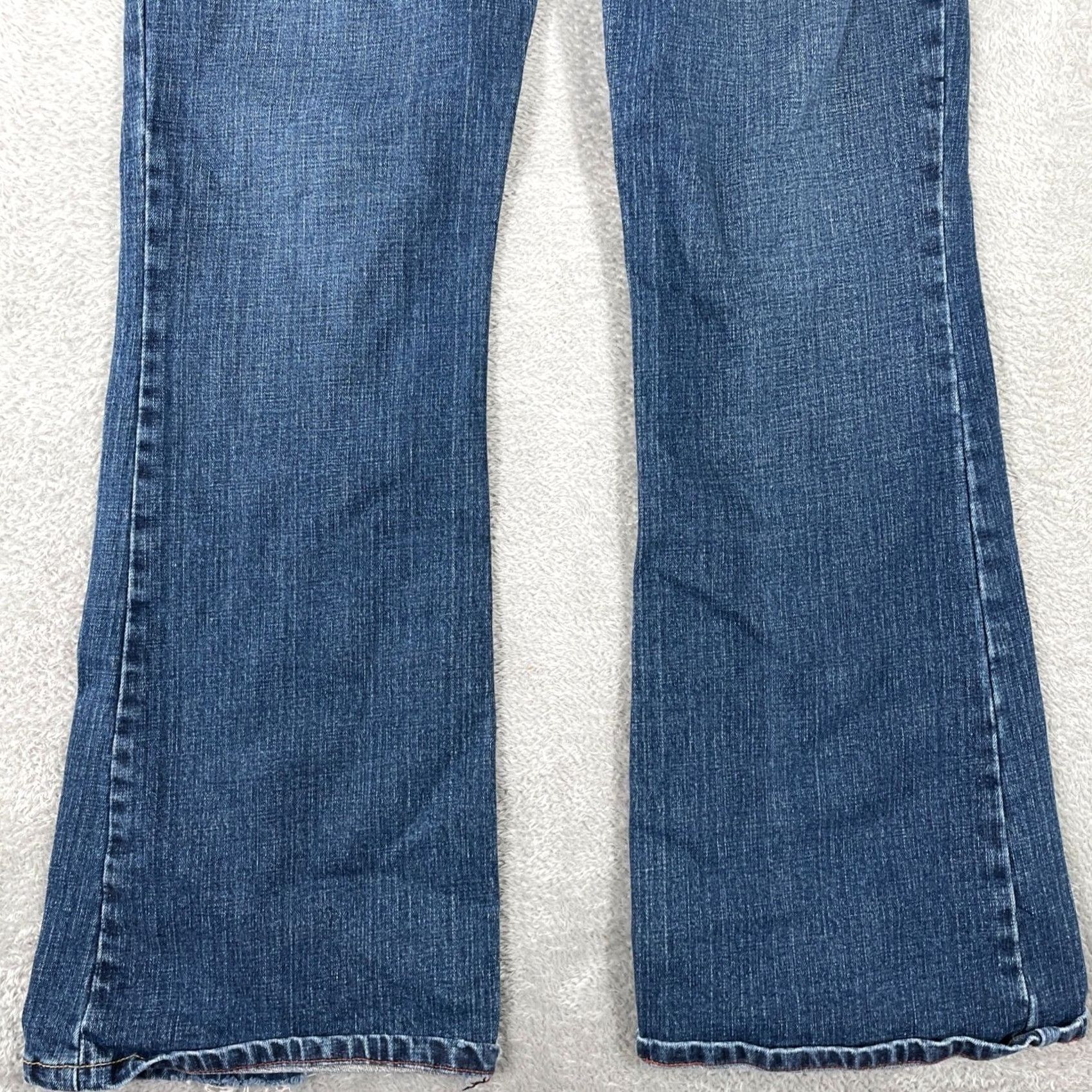 Vintage VINTAGE Levi's Flare Jeans Womens 13 Blue Low Rise Button Fly Distressed 5-Pocket Denim Jeans Size 34" / US 12 / IT 48 - 6 Thumbnail