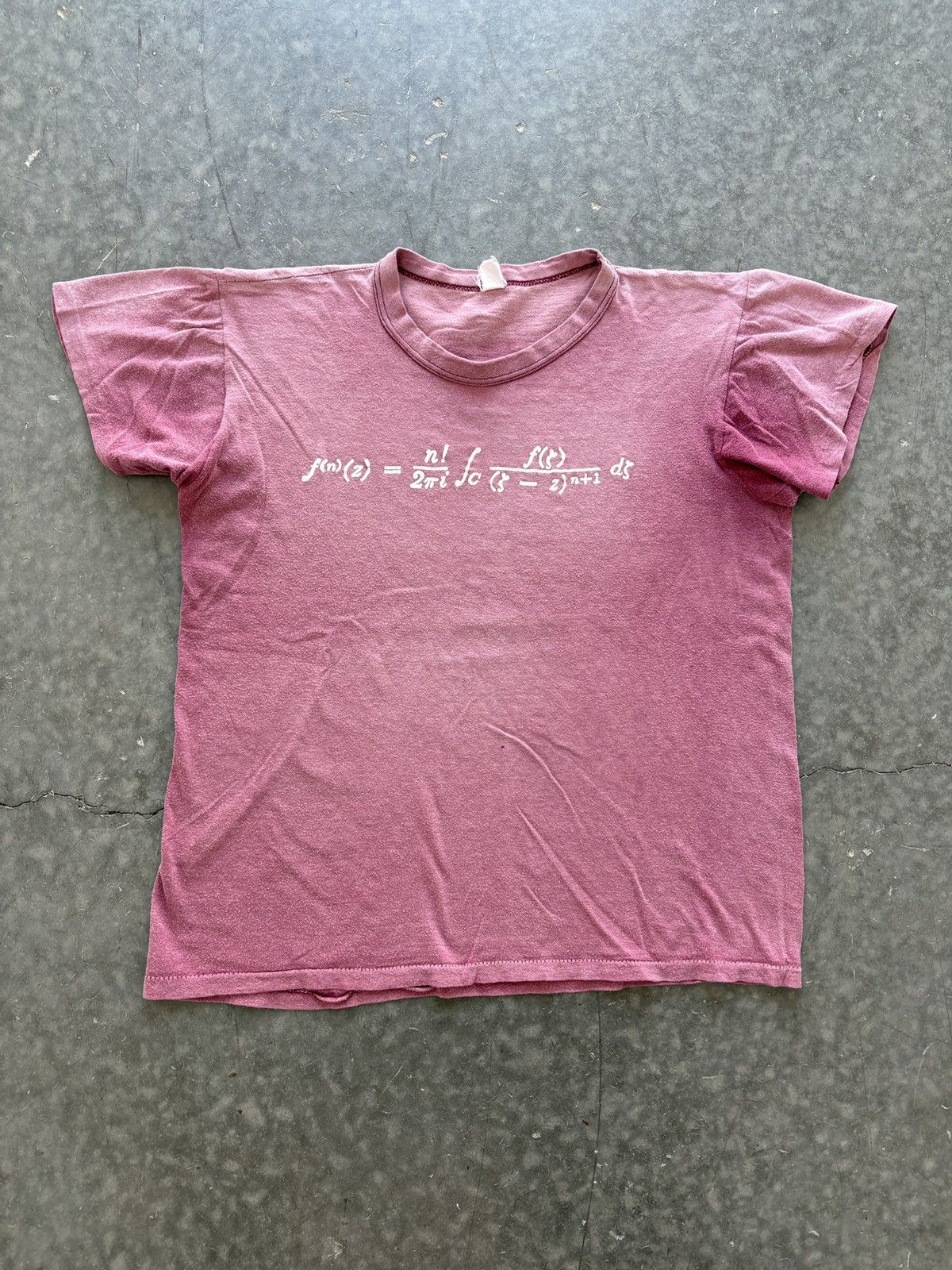 Vintage 70s Faded Pink Math Equation Graphic Tee