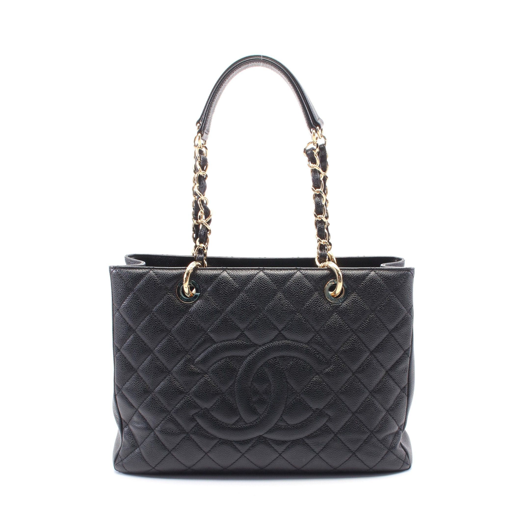 Chanel Chanel Matelasse Grand Shopping Gst Chain Shoulder Bag Tote Caviar Skin Black Gold Hardware Size ONE SIZE - 1 Thumbnail