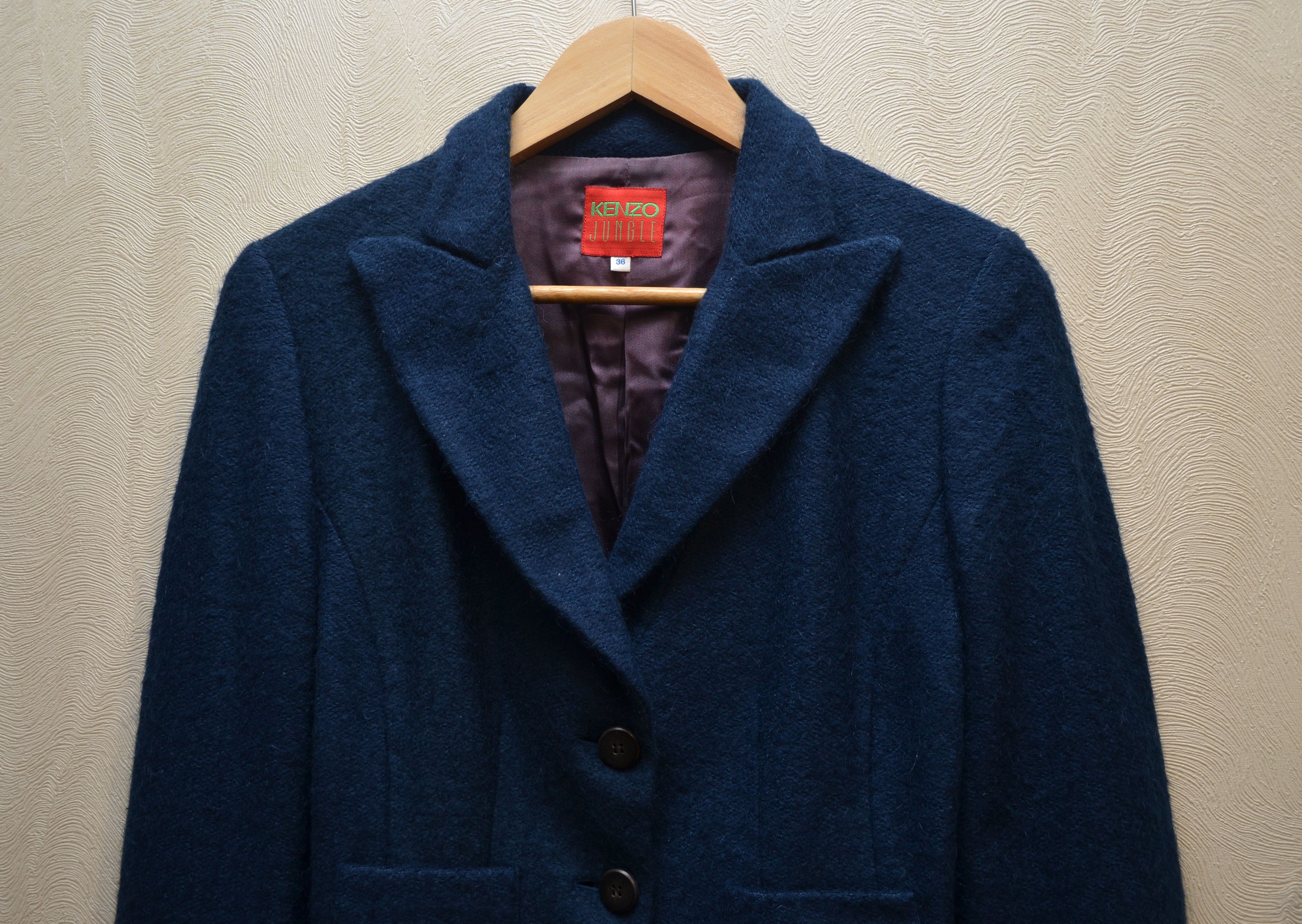 Kenzo Kenzo Jungle Navy Mohair Blend Blazer Jacket Size FR36 / XS Size XS / US 0-2 / IT 36-38 - 2 Thumbnail