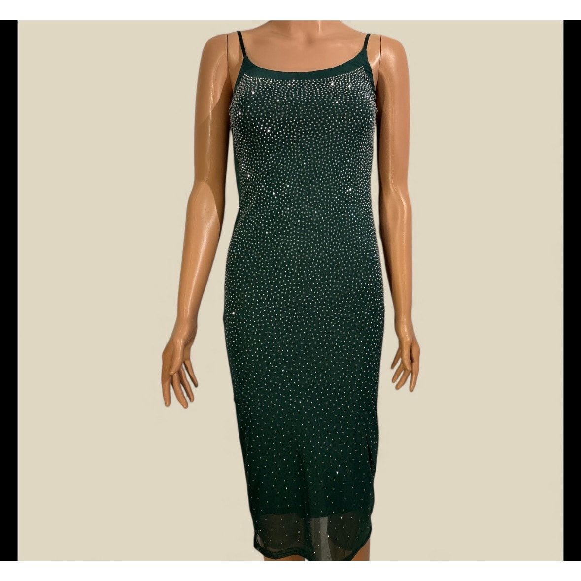 The Unbranded Brand Papermoon Emerald Rhinestone Midi Dress Size Small Size S / US 4 / IT 40 - 1 Thumbnail