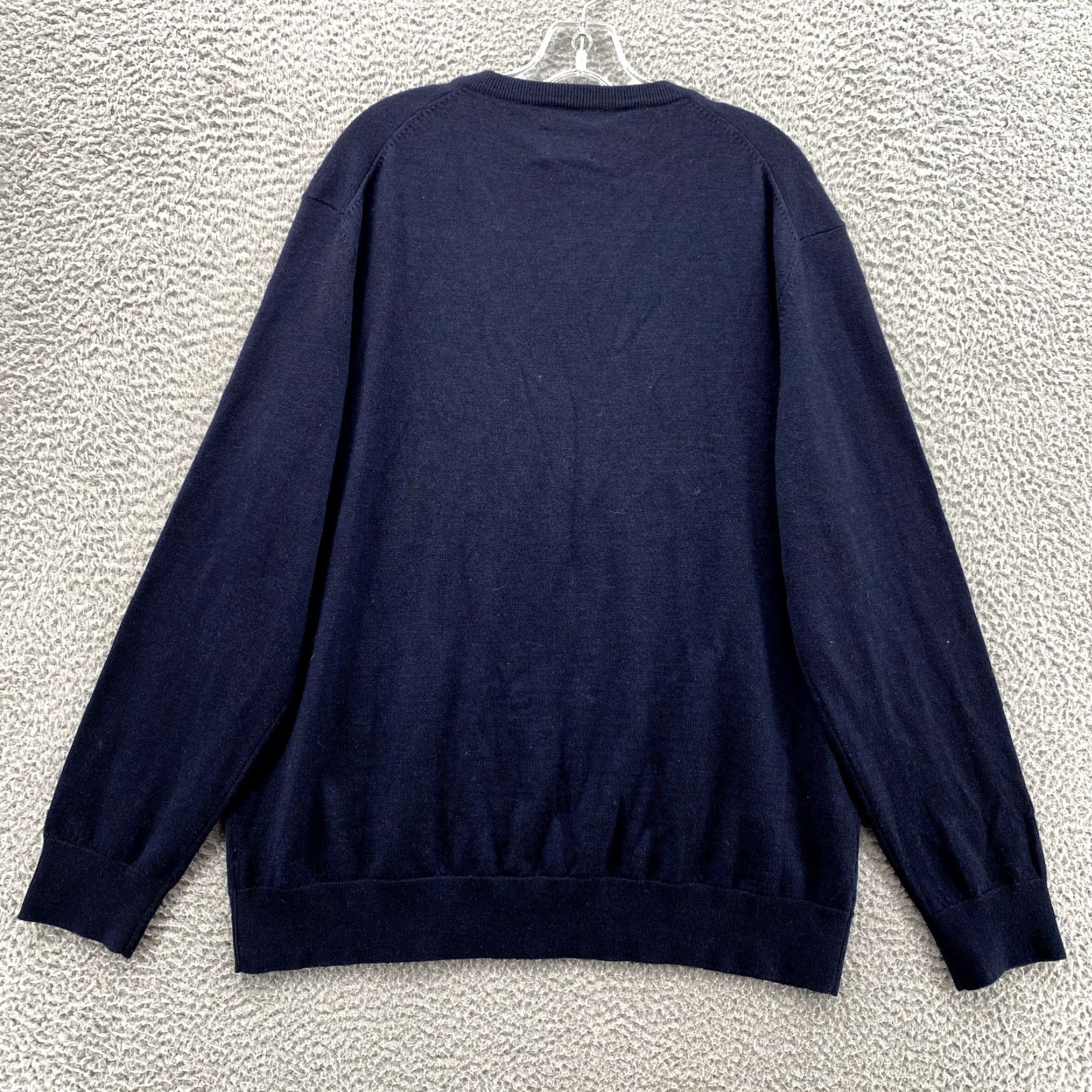 UNTUCKit UNTUCKit Sweater Men’s XL Navy Merino Wool V-Neck Long Sleeve Golf Preppy 90's Size US XL / EU 56 / 4 - 5 Thumbnail