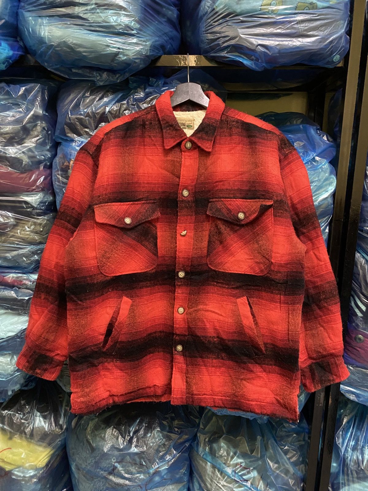 Vintage Active Scene Outdoor Plaid Wool Jacket Sherpa Lined Size US M / EU 48-50 / 2 - 3 Thumbnail