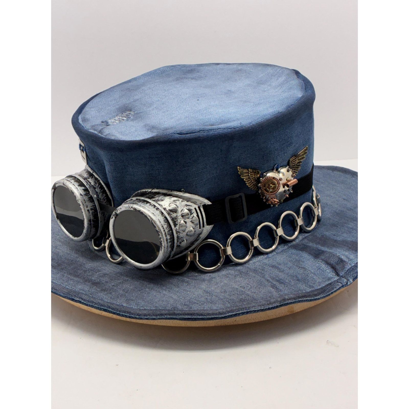 Other Steampunk Denim Hat XL – Goggles Top Hat, Industrial Festive Size ONE SIZE - 17 Thumbnail