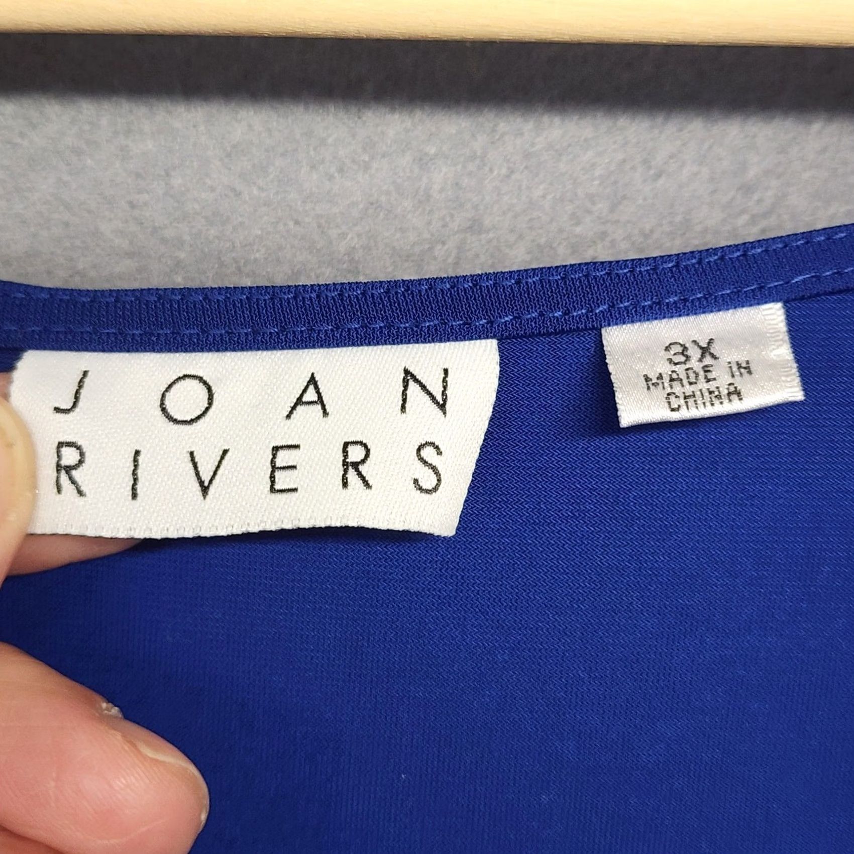 Vintage Joan Rivers Tank Top Womens Plus Size 3X Blue Slinky Stretch Liquid Layering Tank Sleeveless Pullover Basic Womens Plus Size 3X Blue Joan Rivers Shirt Size XXL / US 16-18 / IT 52-54 - 3 Thumbnail