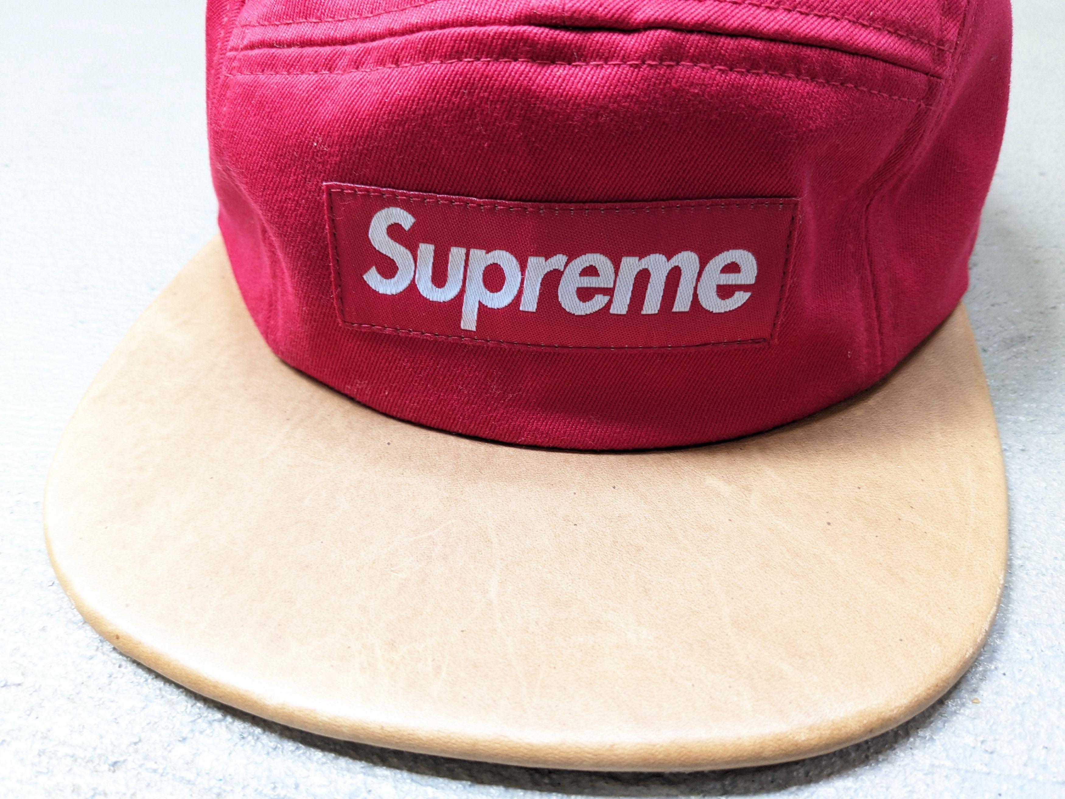 Supreme Supreme Expedition Leather Visor Camp Cap Red Brown BOGO Size ONE SIZE - 2 Thumbnail