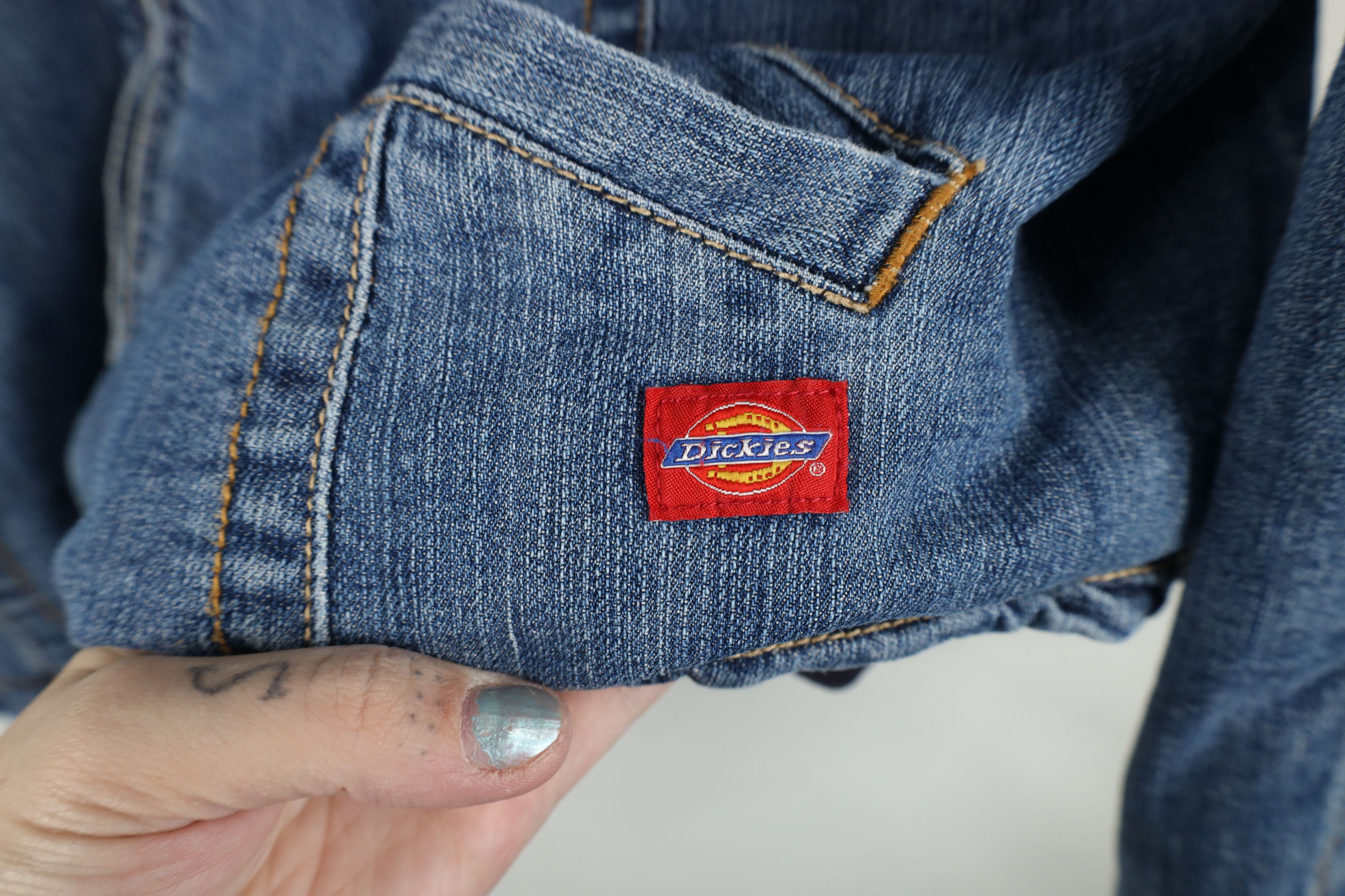 Dickies × Vintage Vintage Dickies Spell Out Quilted Denim Jean Jacket Blue Size XXL / US 16-18 / IT 52-54 - 4 Thumbnail