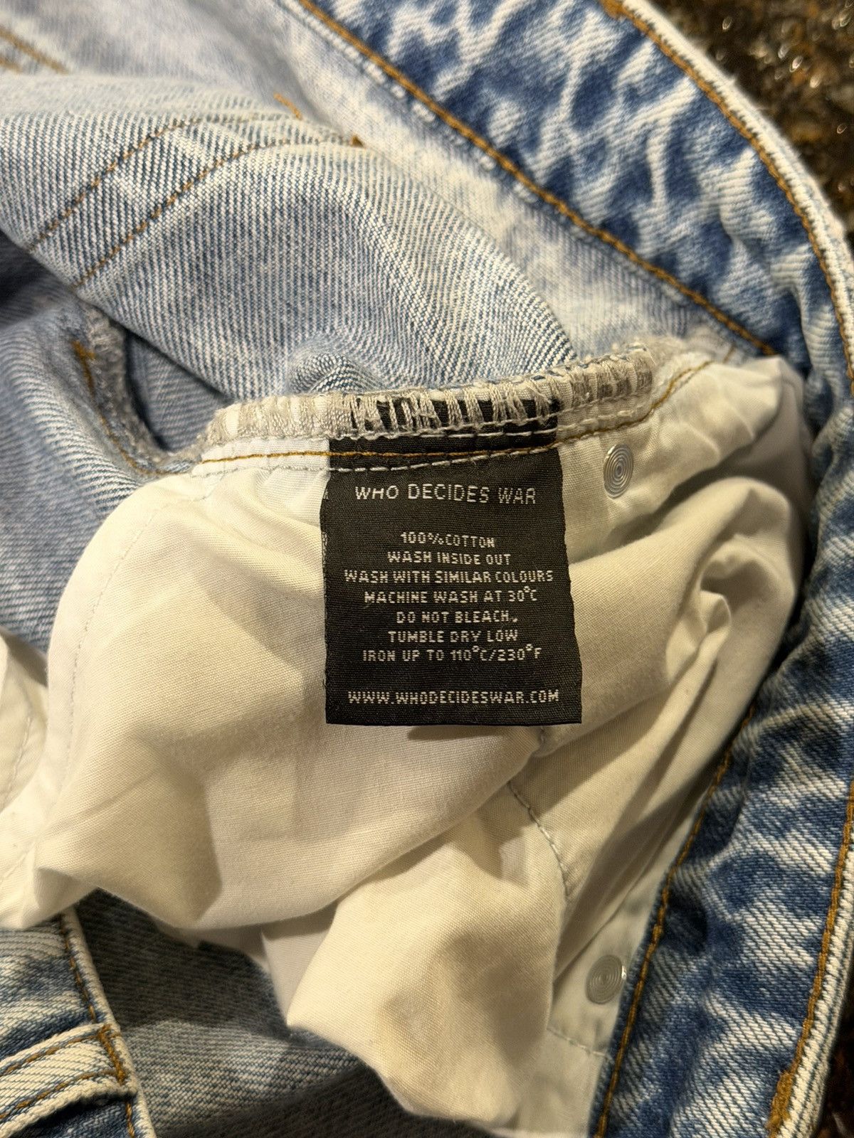 Who Decides War Who Decides War WDW Barrage Sky Indigo Patch Denim Jeans Size US 38 / EU 54 - 10 Thumbnail