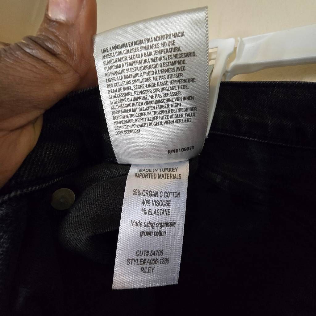 Agolde AGOLDE Riley Jeans Women’s 26 Black High Waist Straight Leg Cropped Raw Hem Size 26" / US 2 / IT 38 - 5 Thumbnail