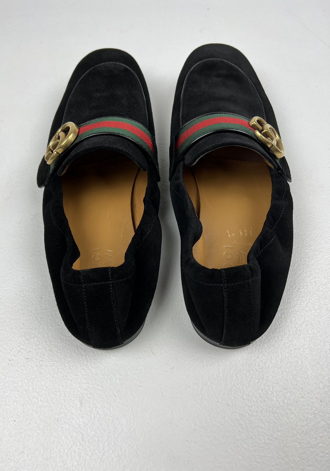 Gucci GUCCI Loafers Suede Shoes GG Buckle Web Stripe Black Men’s Size US 7.5 / EU 40-41 - 19 Thumbnail