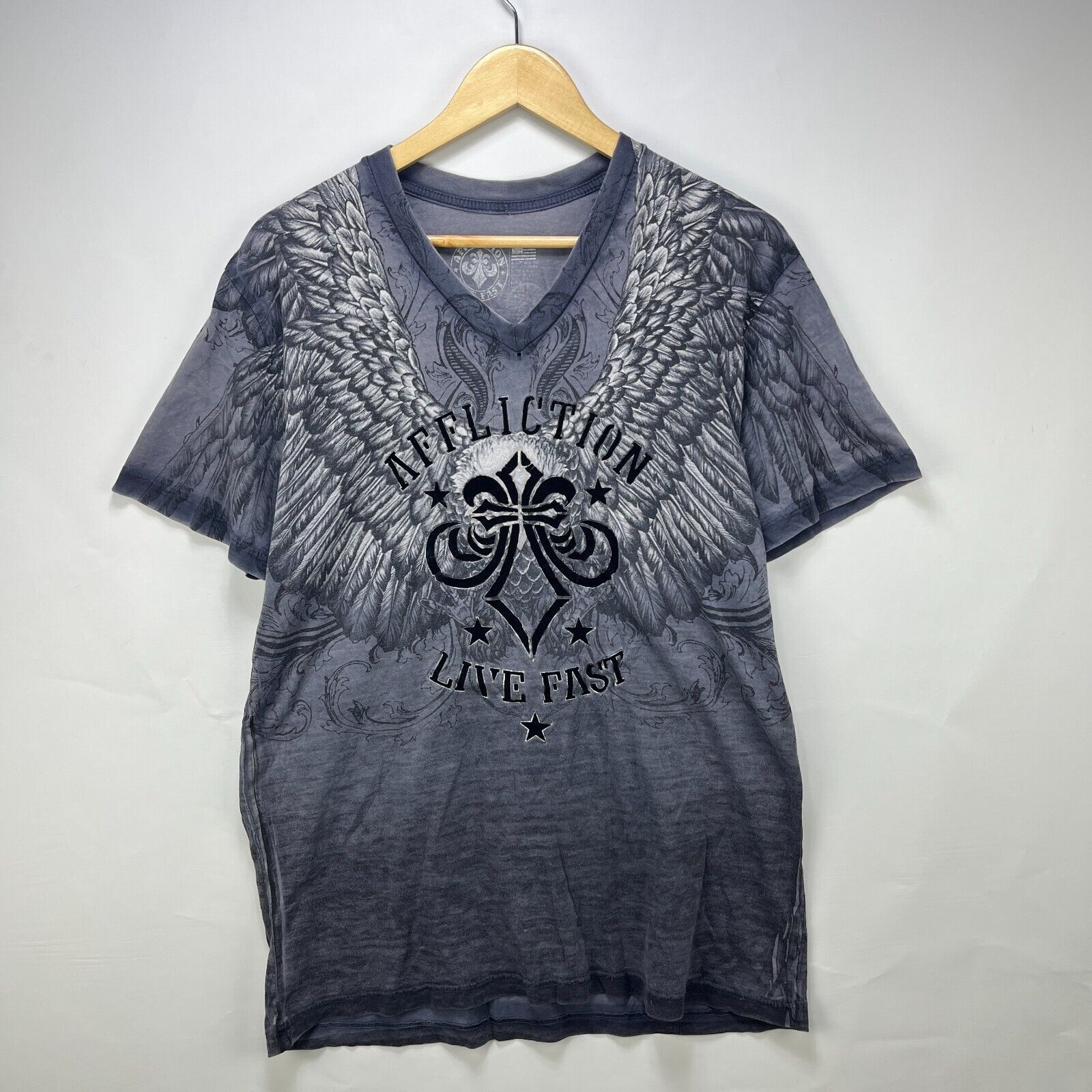 Affliction × Vintage Vintage Y2K Affliction Wings Goth Punk T-Shirt Large Size US L / EU 52-54 / 3 - 4 Thumbnail